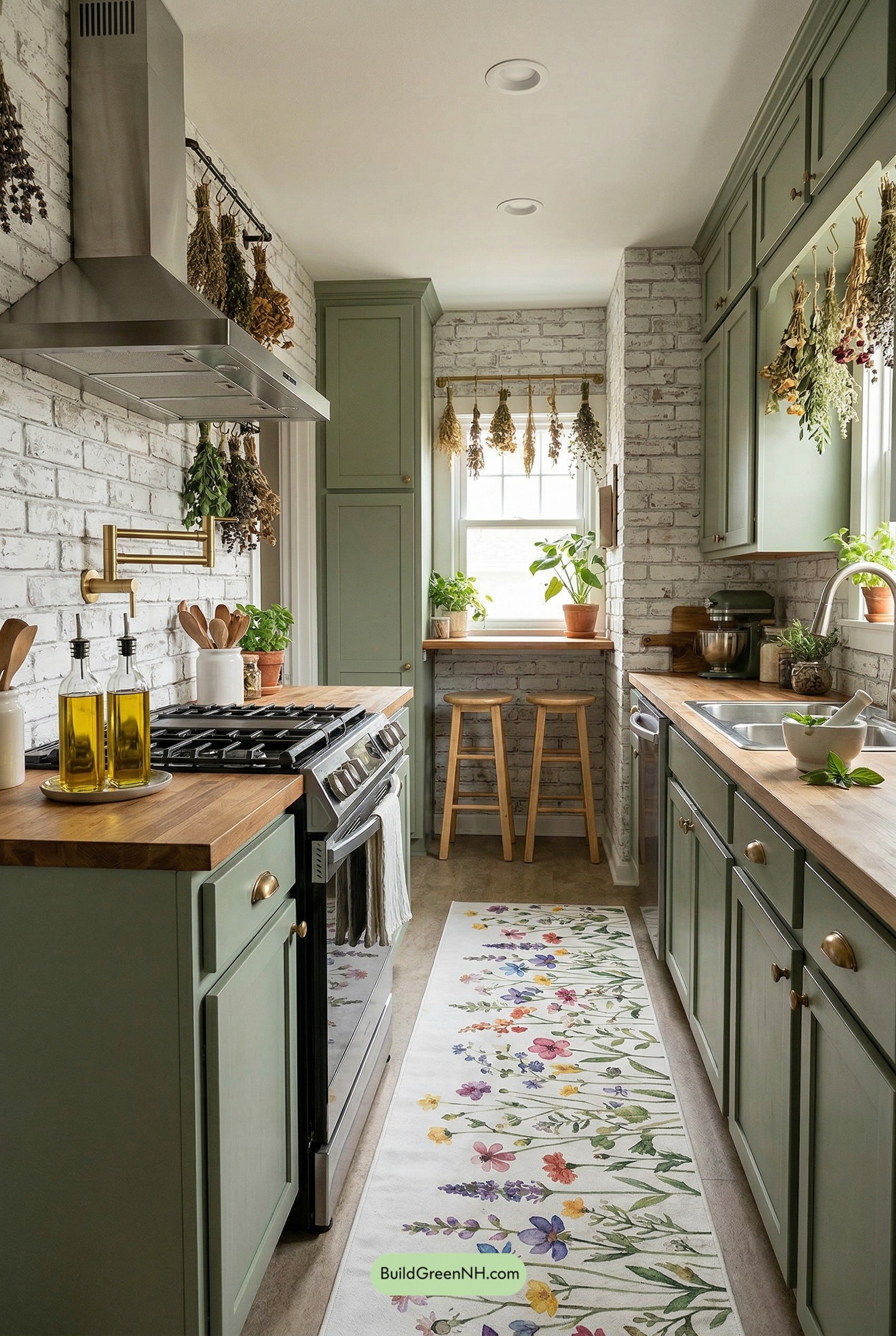 Wildflower Runner in Sage Herbarium Kitchen