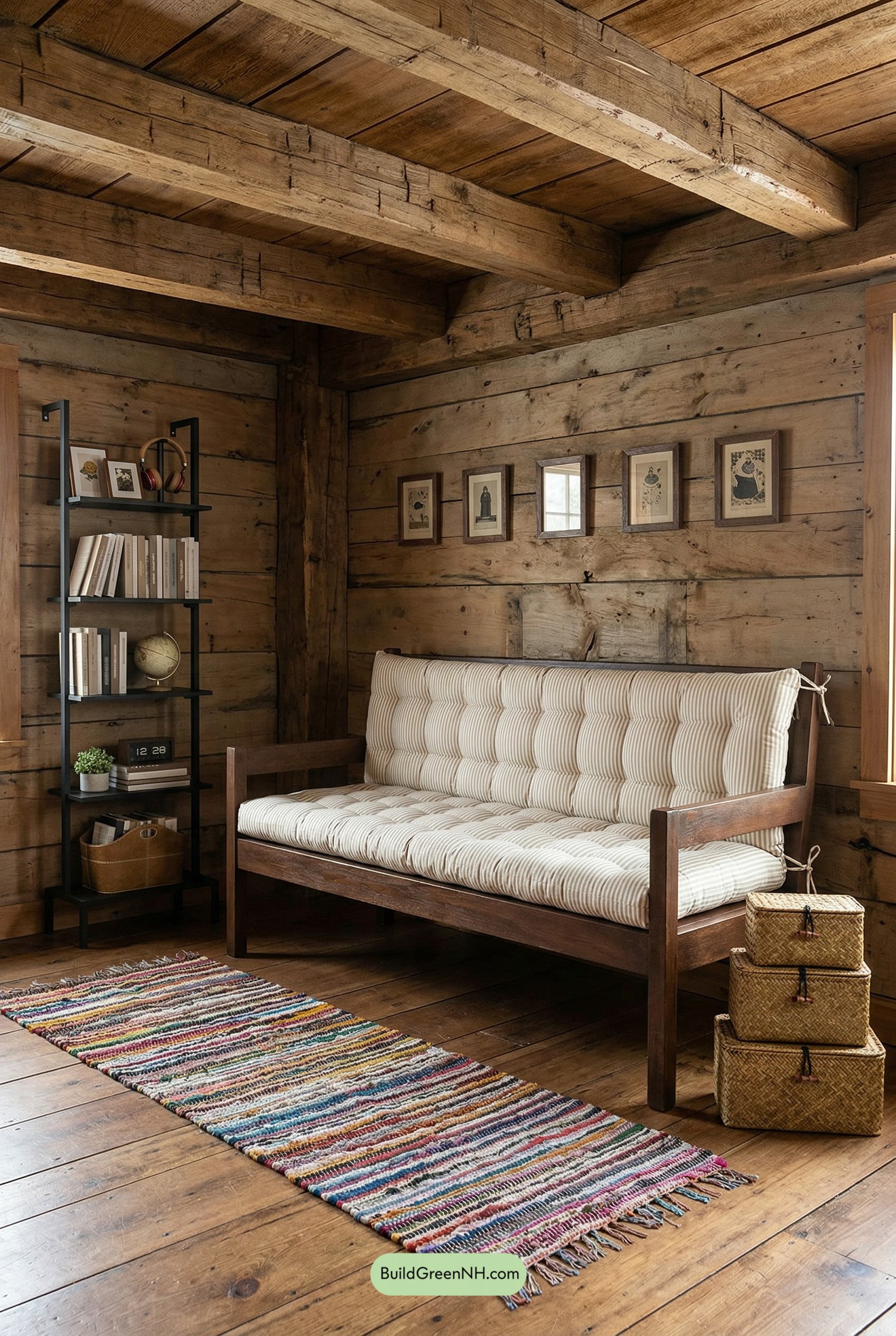 Settle Bench Under Primitive Prints