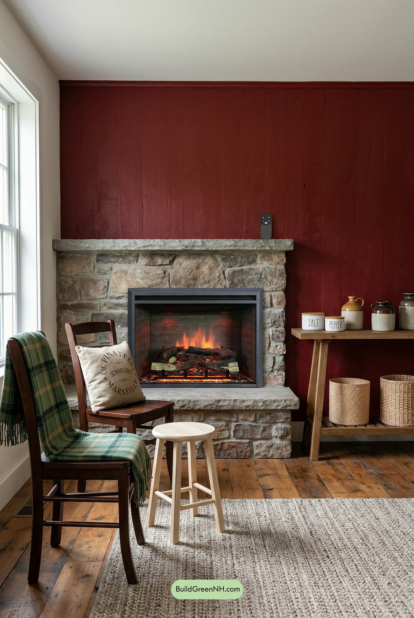 Barn-Red Hearth with Primitive Charm