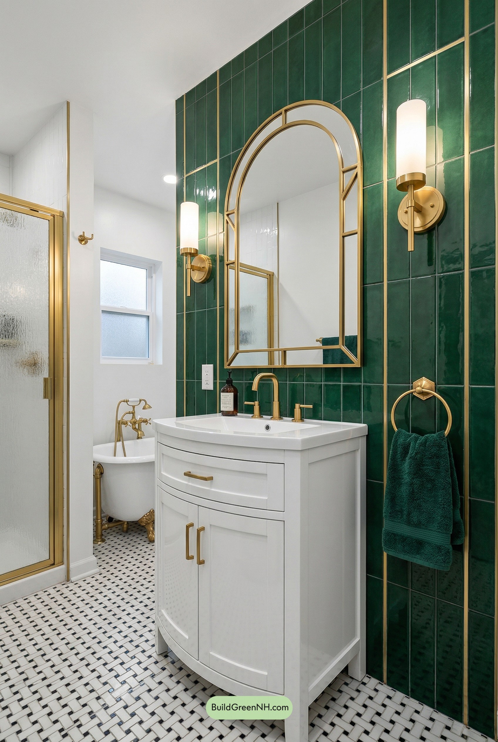 Emerald Art Deco Tiny Bath Glam