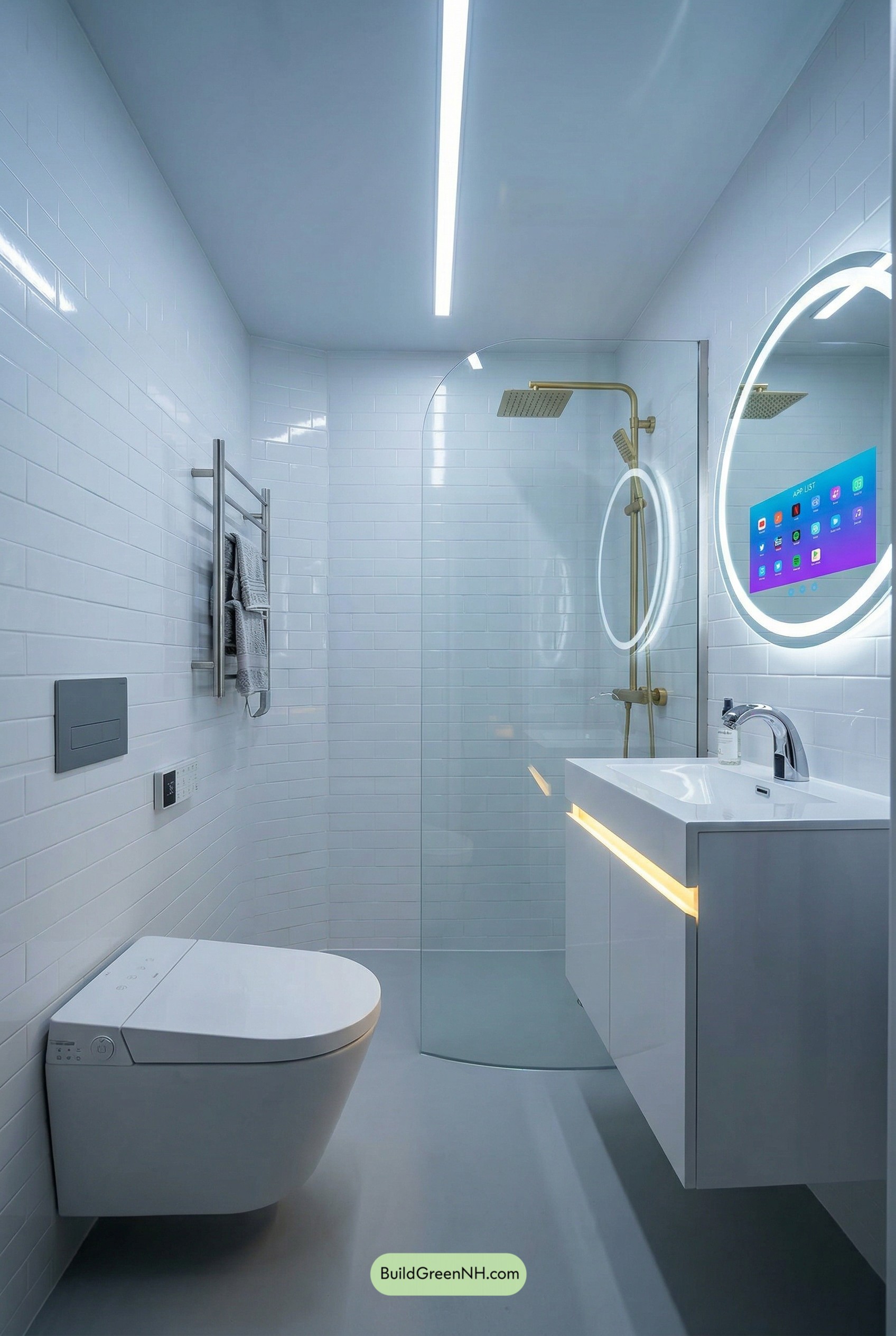 Spaceship-Style Tiny Full Bathroom