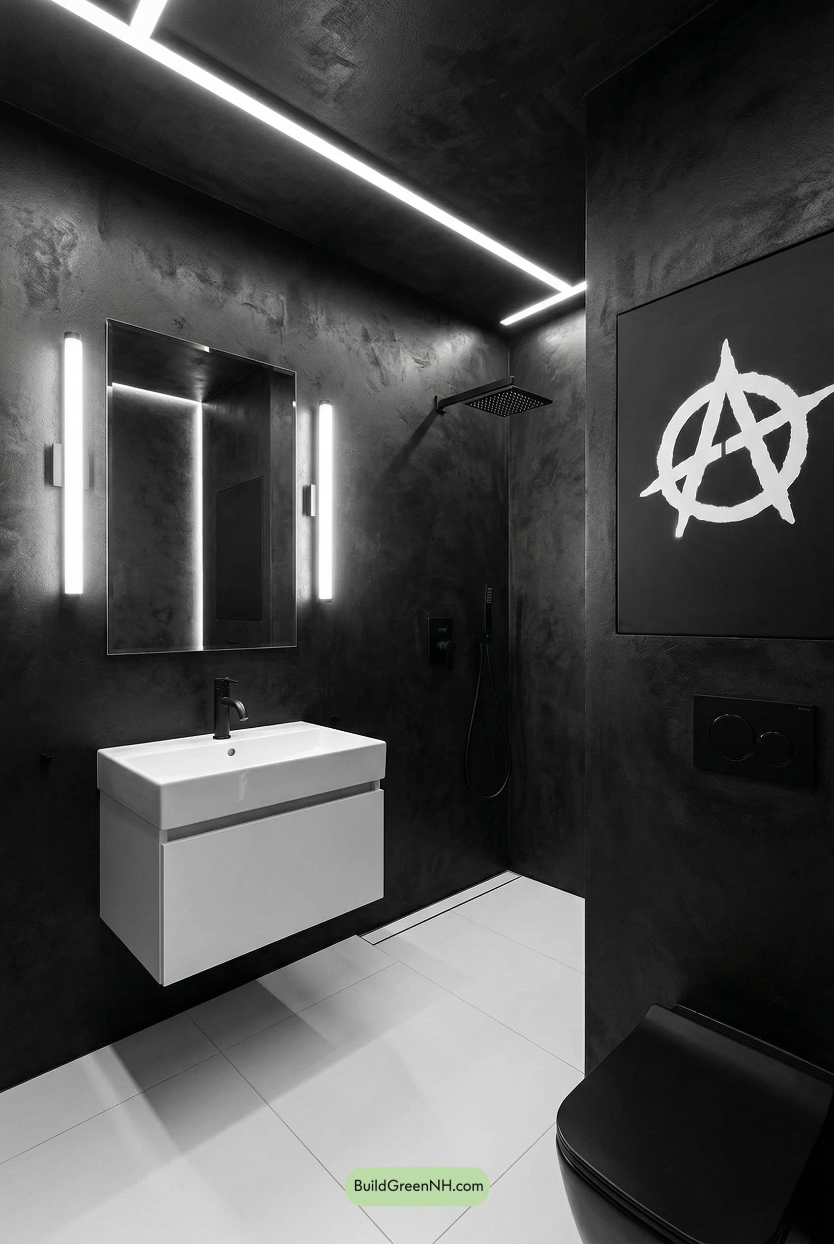 Microcement Noir, Anarchy on Display