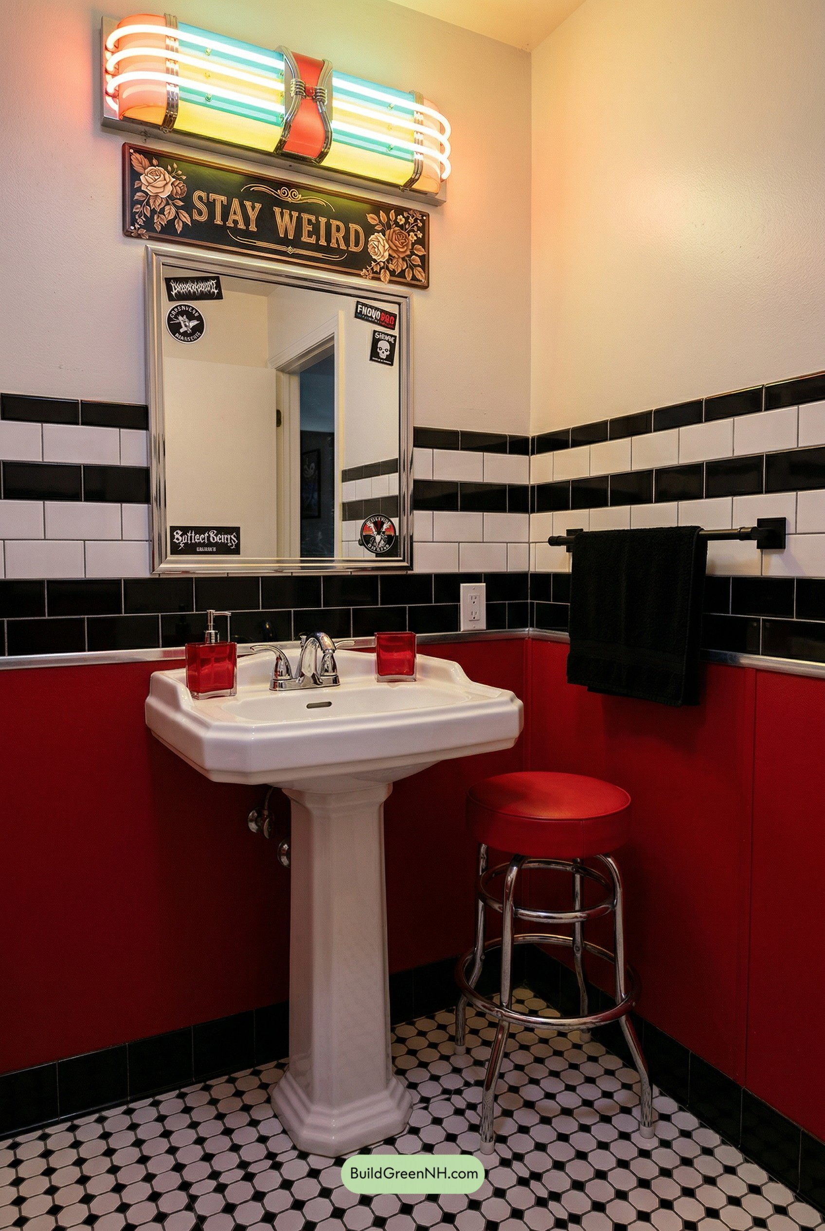 Punk Diner Bathroom, Stay Weird