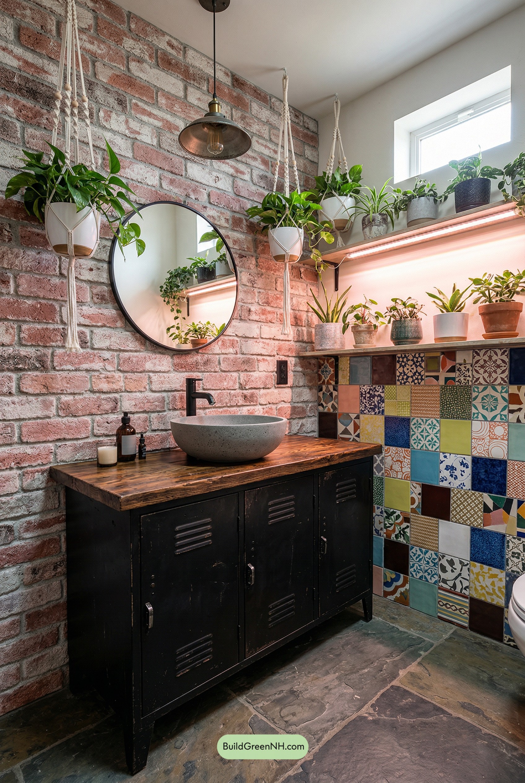 Eco-Punk Patchwork Bathroom With Attitude