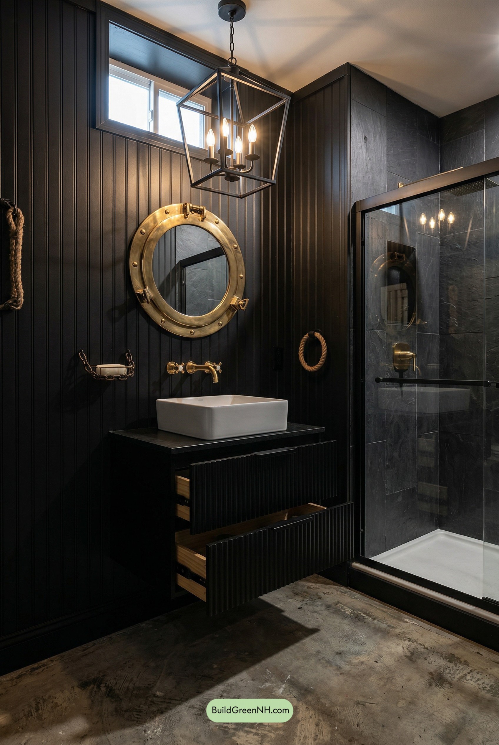 Nautical-Punk Bunker Bathroom