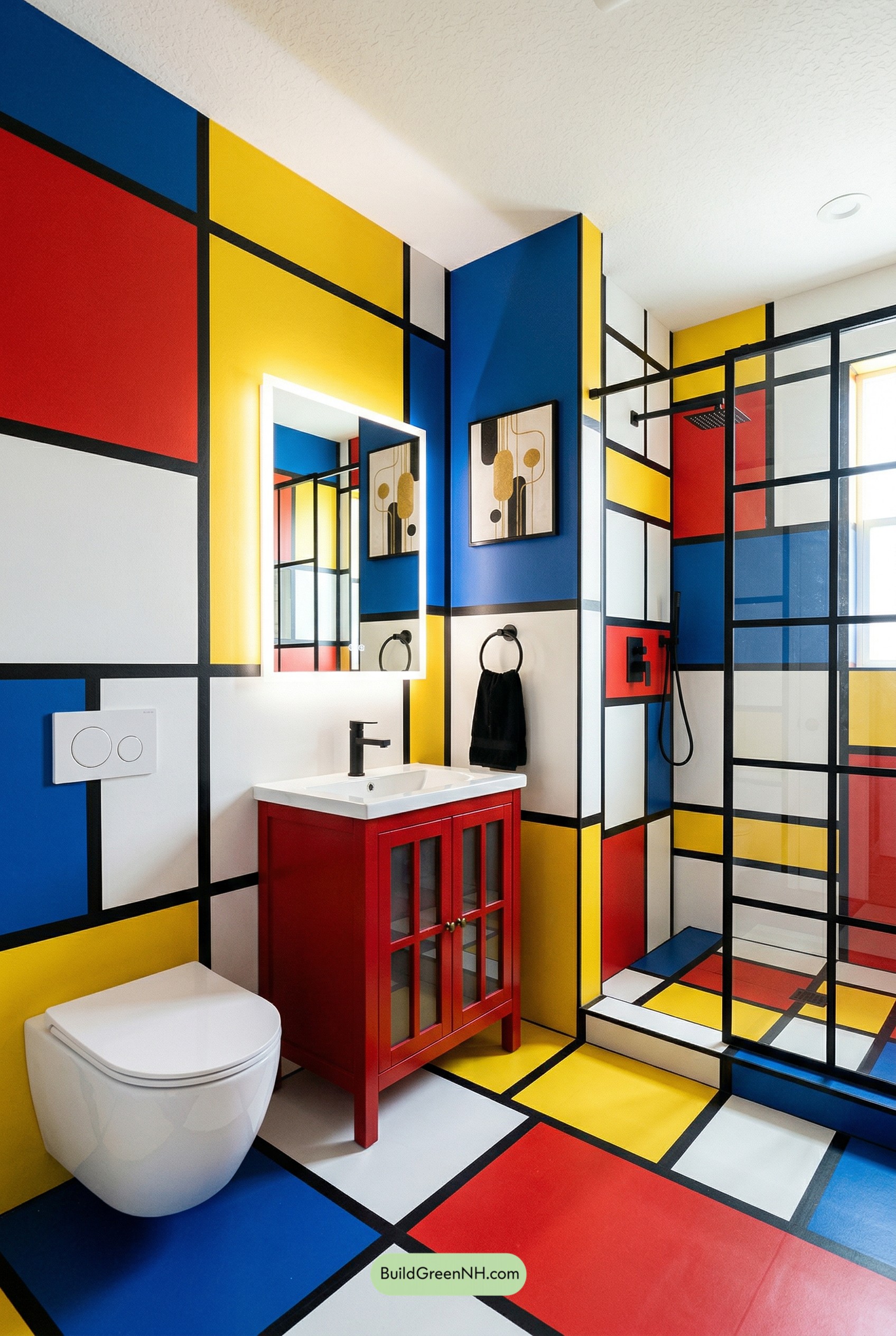 Bauhaus Block Party Bathroom