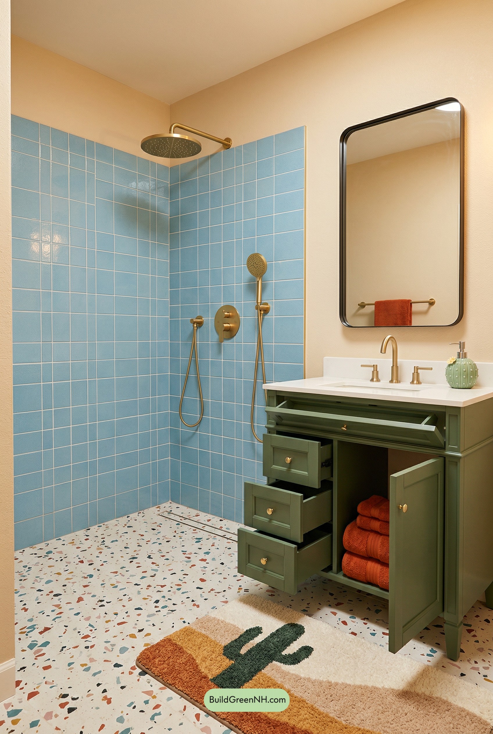 Desert Oasis Bathroom in Bold Color