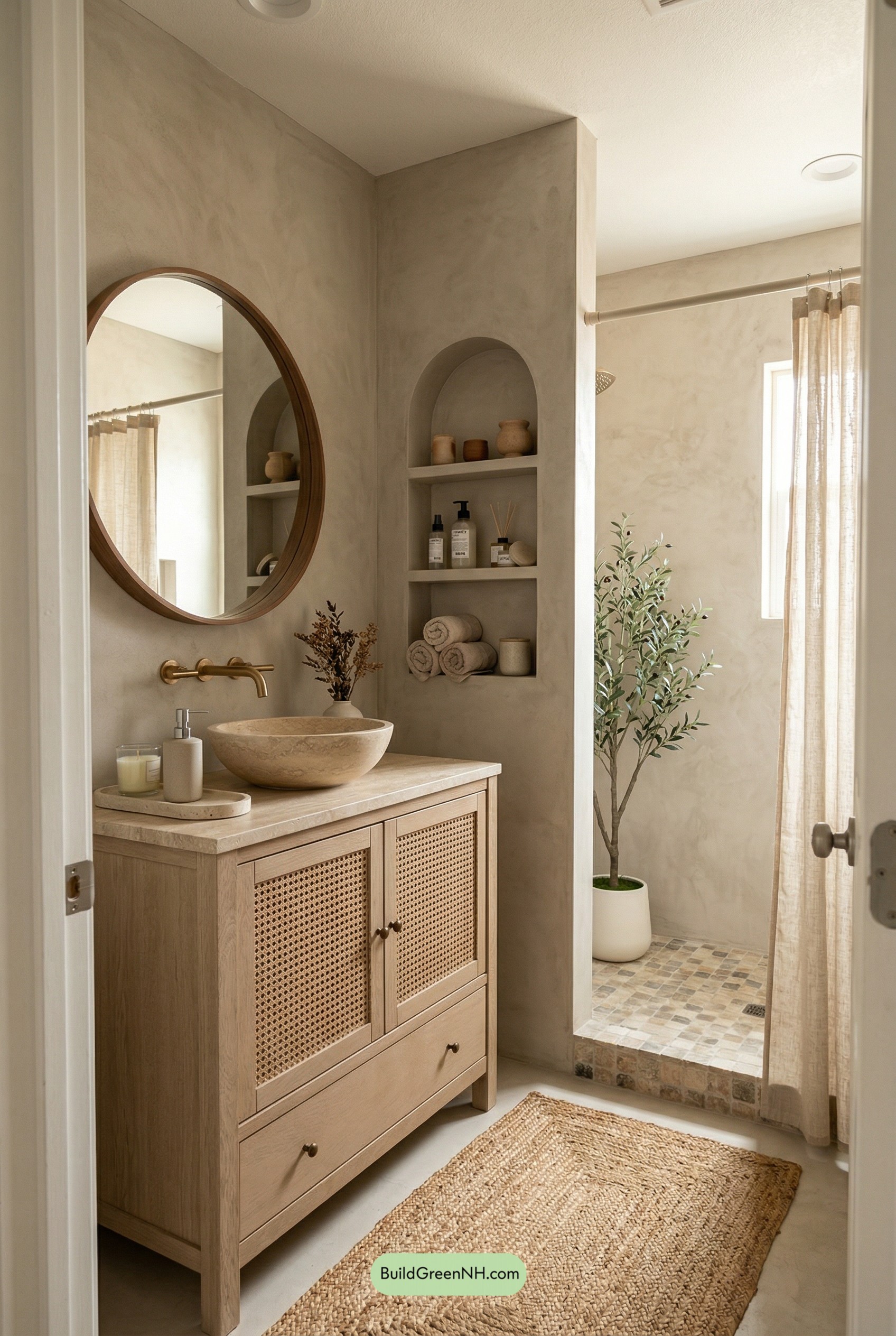 Cane Vanity and Arched Niche Serenity