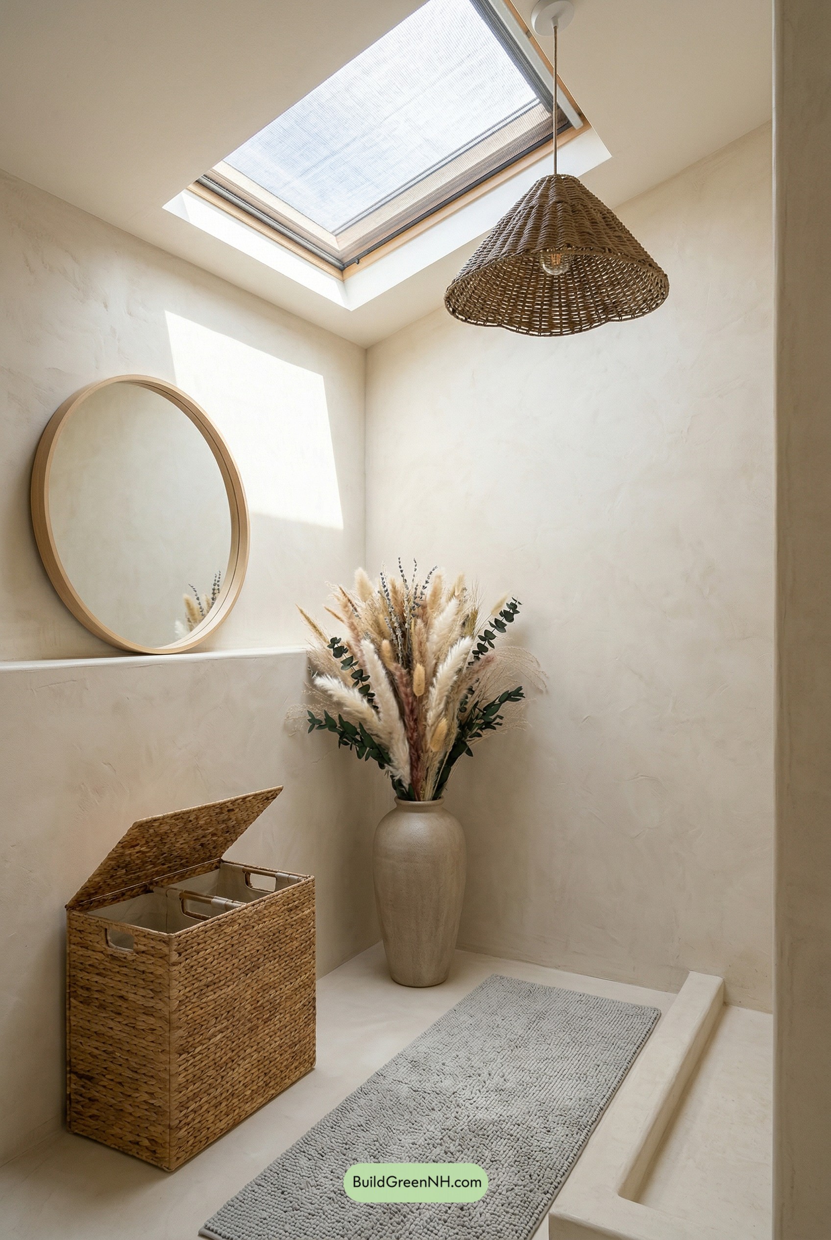 Skylit Boho Spa Bathroom Corner