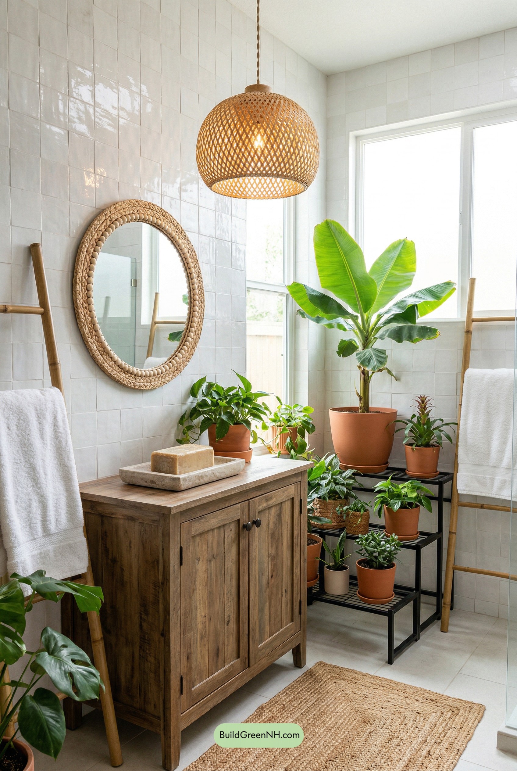 Boho Jungle Bathroom, Bright and Breezy