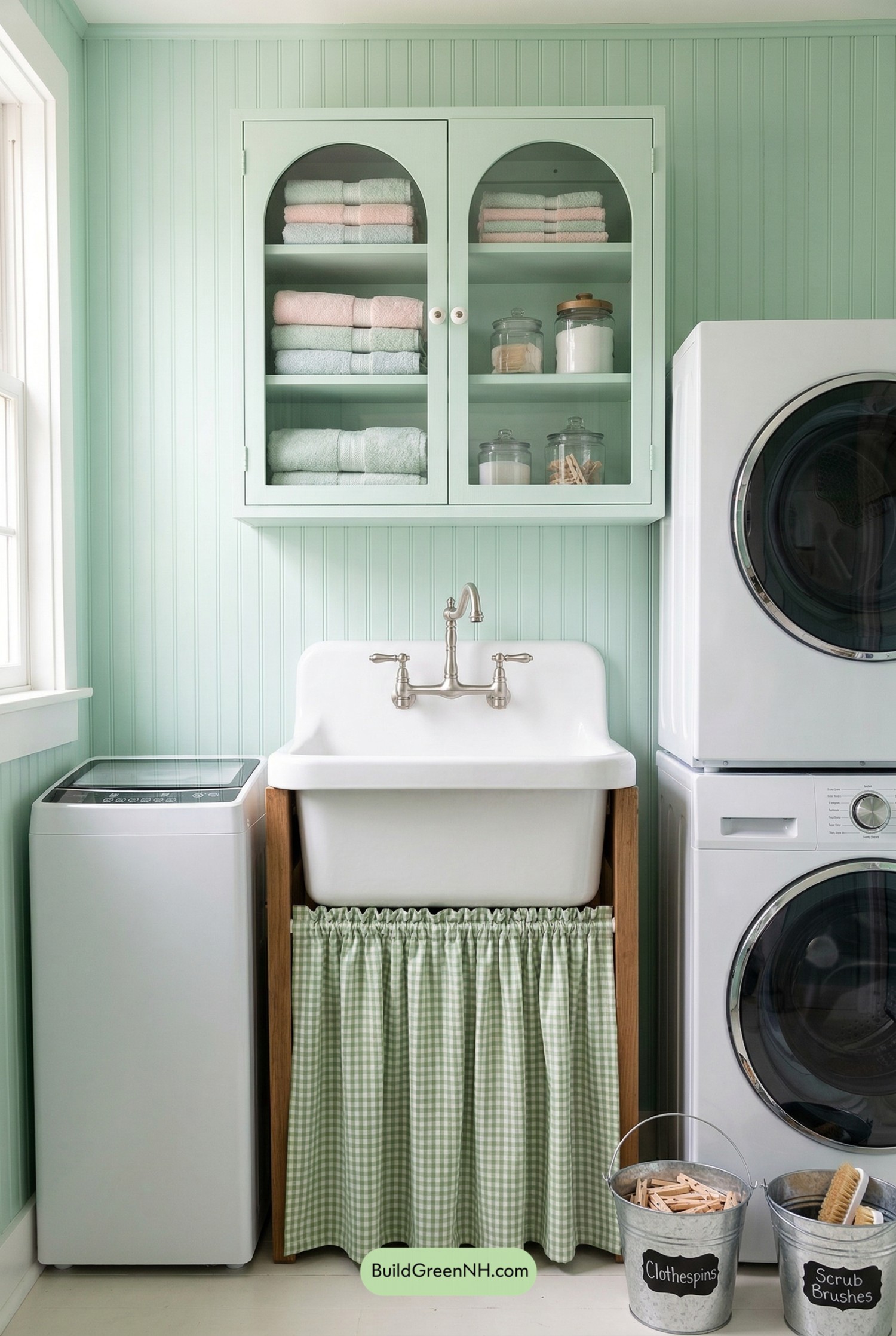 Mint Beadboard Laundry Nook Charm
