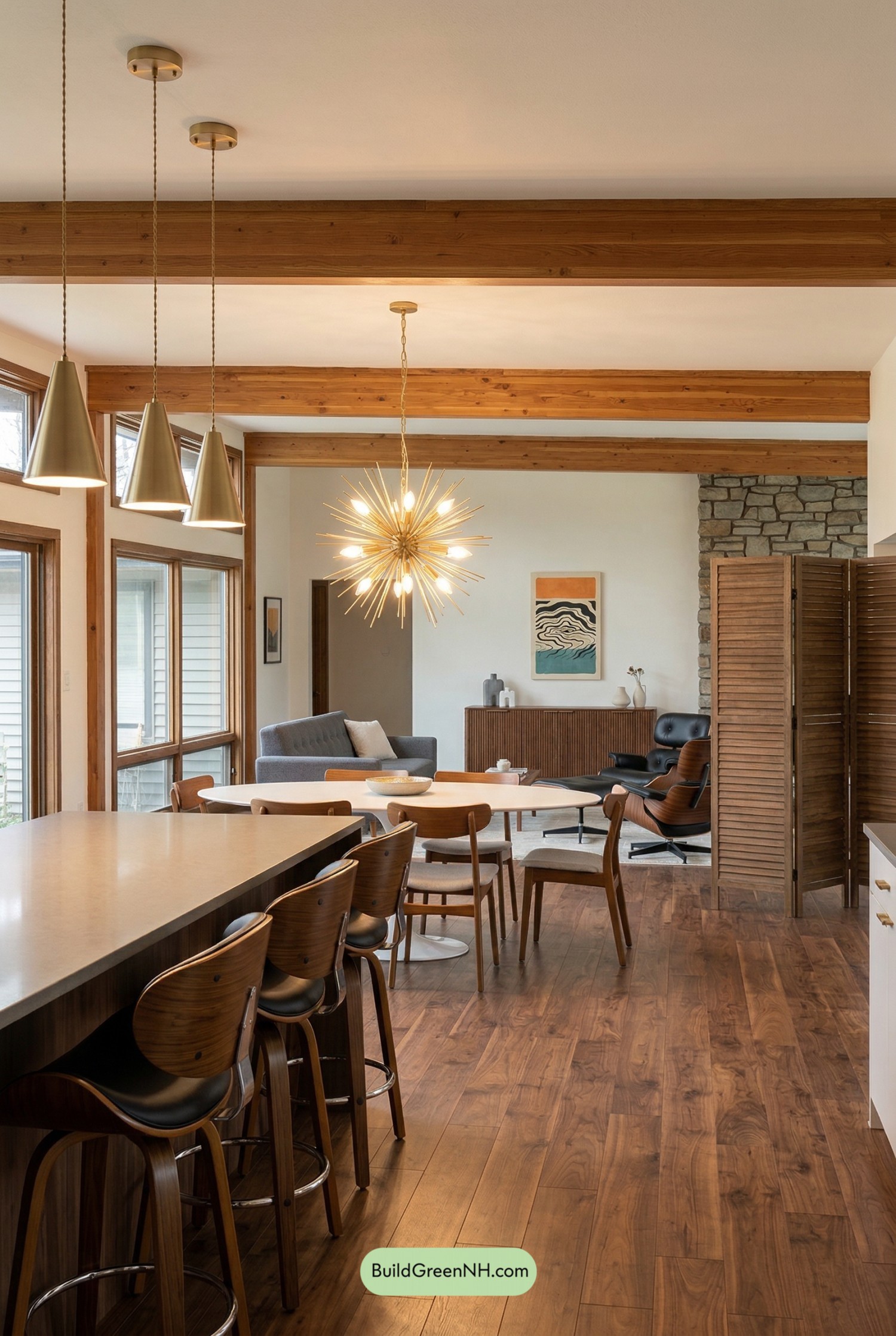 Walnut Warmth, Clean Mid-Century Flow