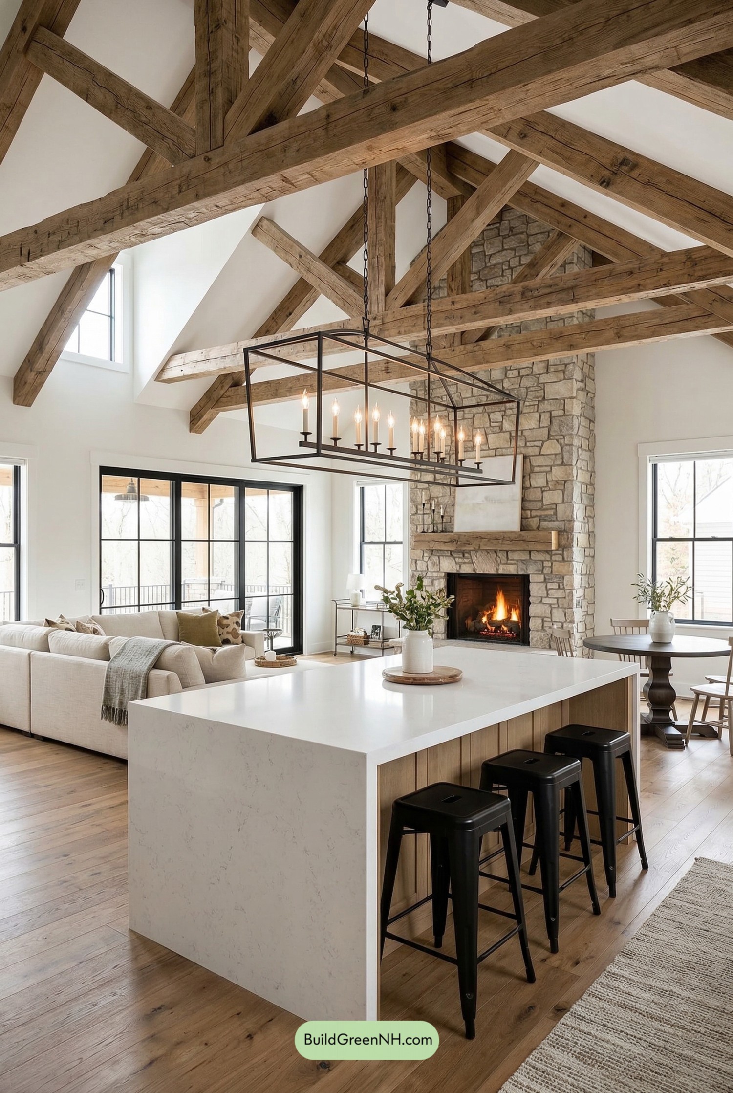 Vaulted Barndominium Great-Room Glow