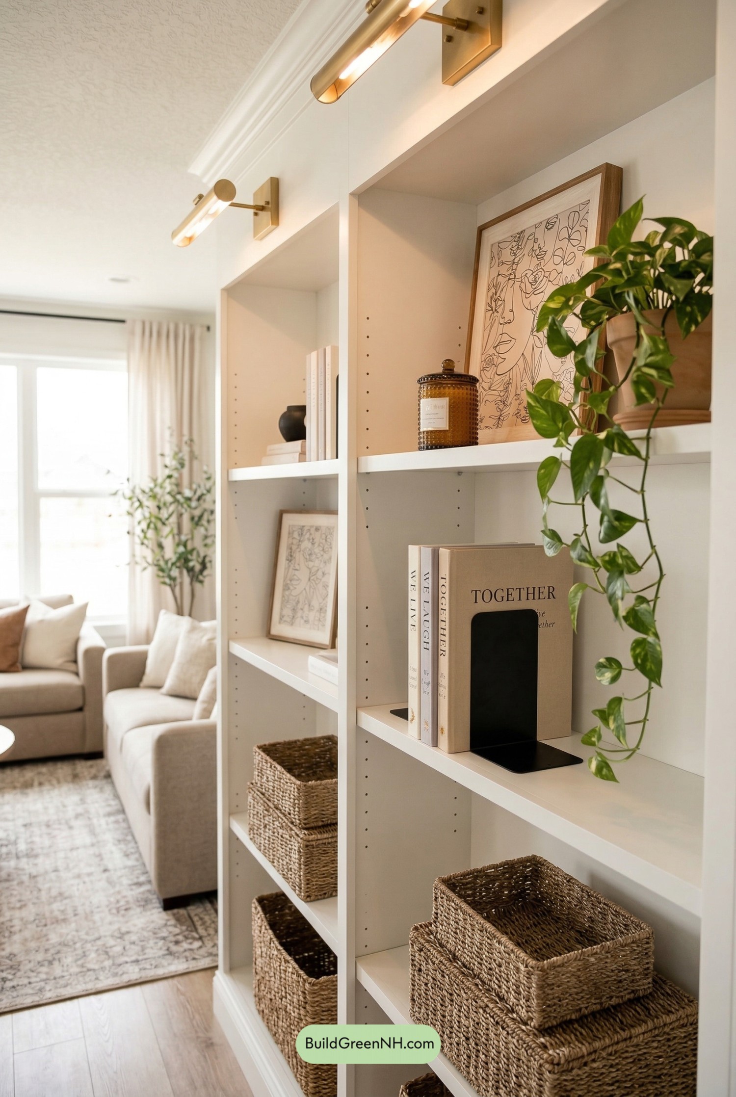 Modern-Organic Built-In Bookshelf Glow-Up