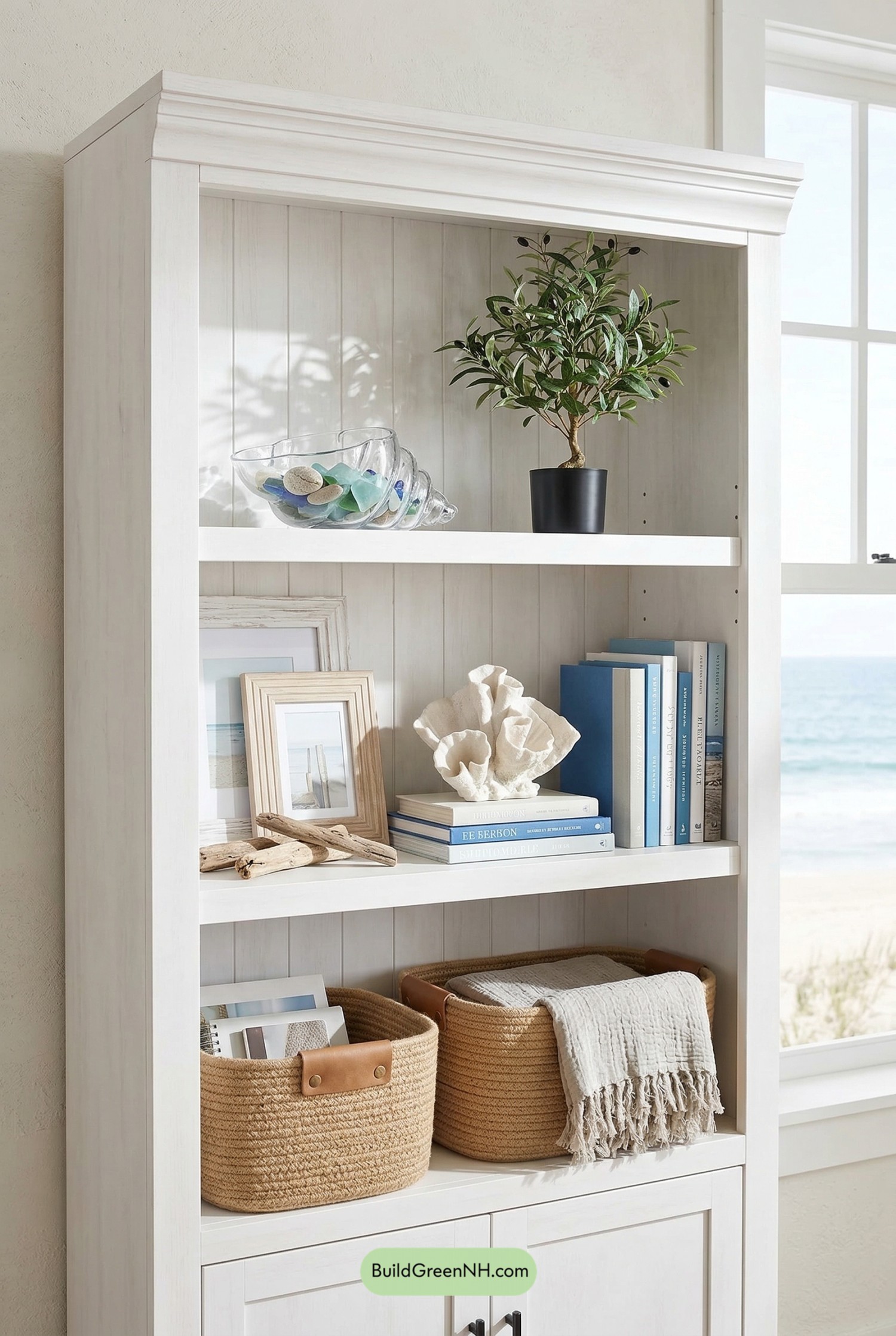 Whitewashed Coastal Shelf, Soft and Breezy