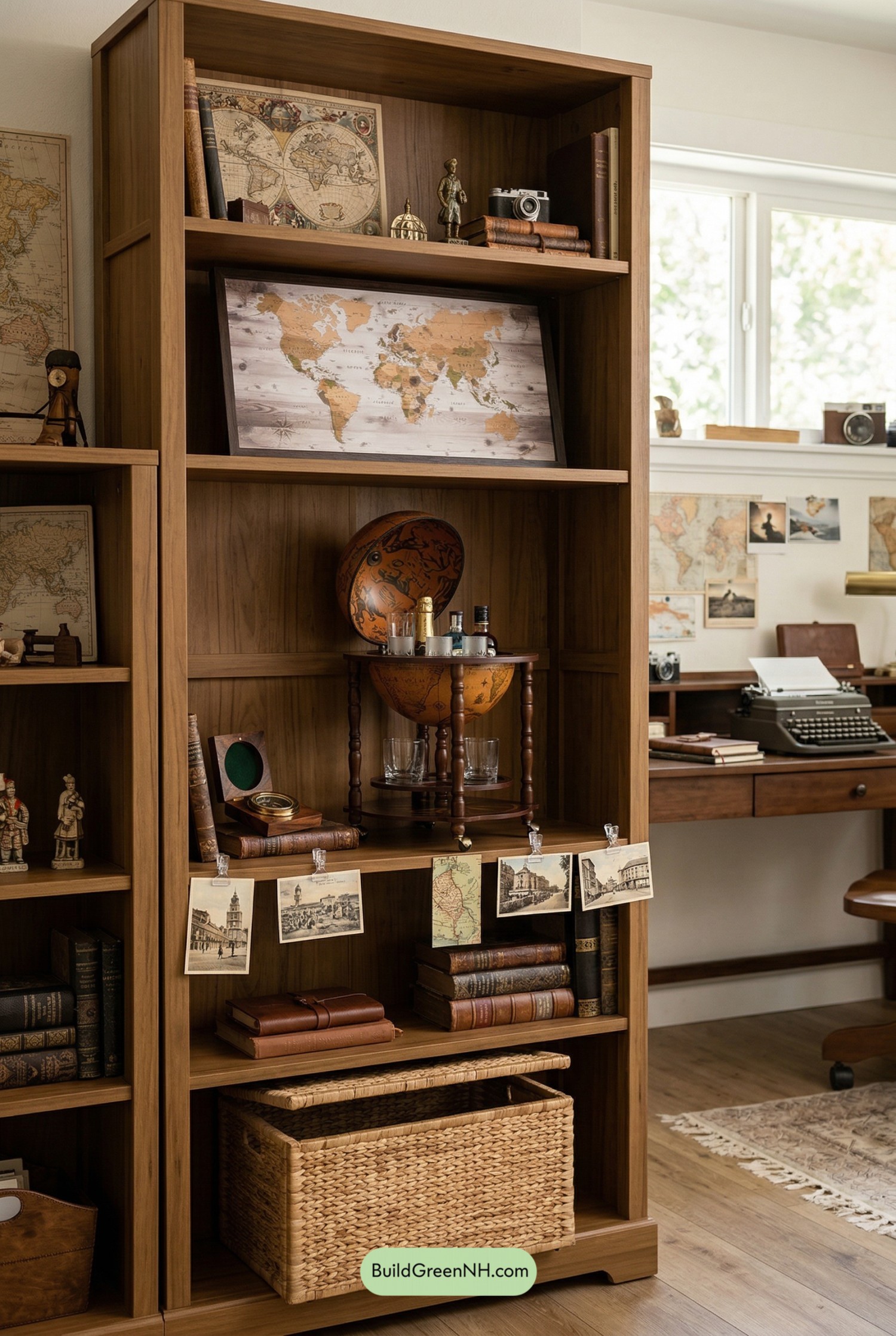 Teak Bookshelf with Explorer’s Curated Finds