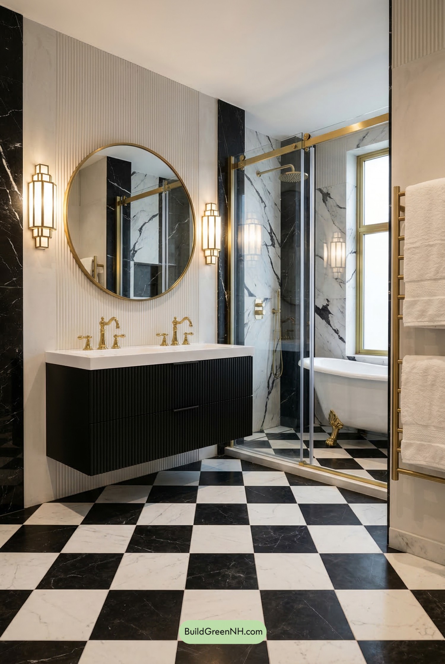 Deco Drama in Black, White, Brass
