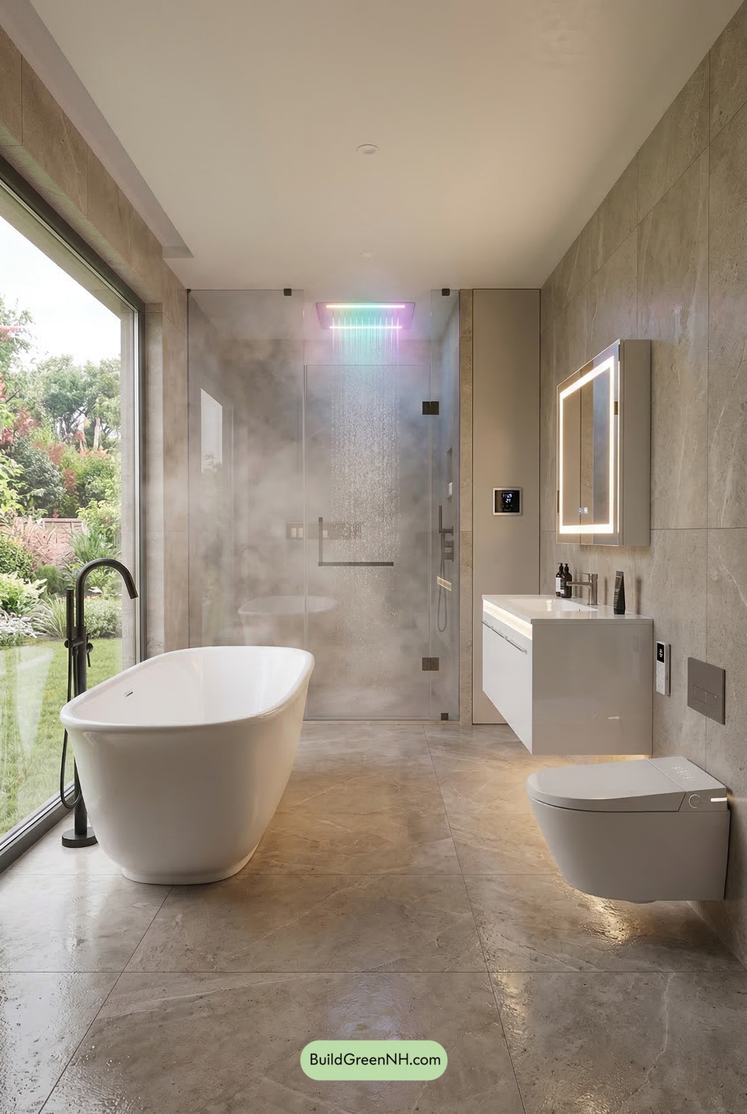 High-Tech Spa Bathroom Serenity