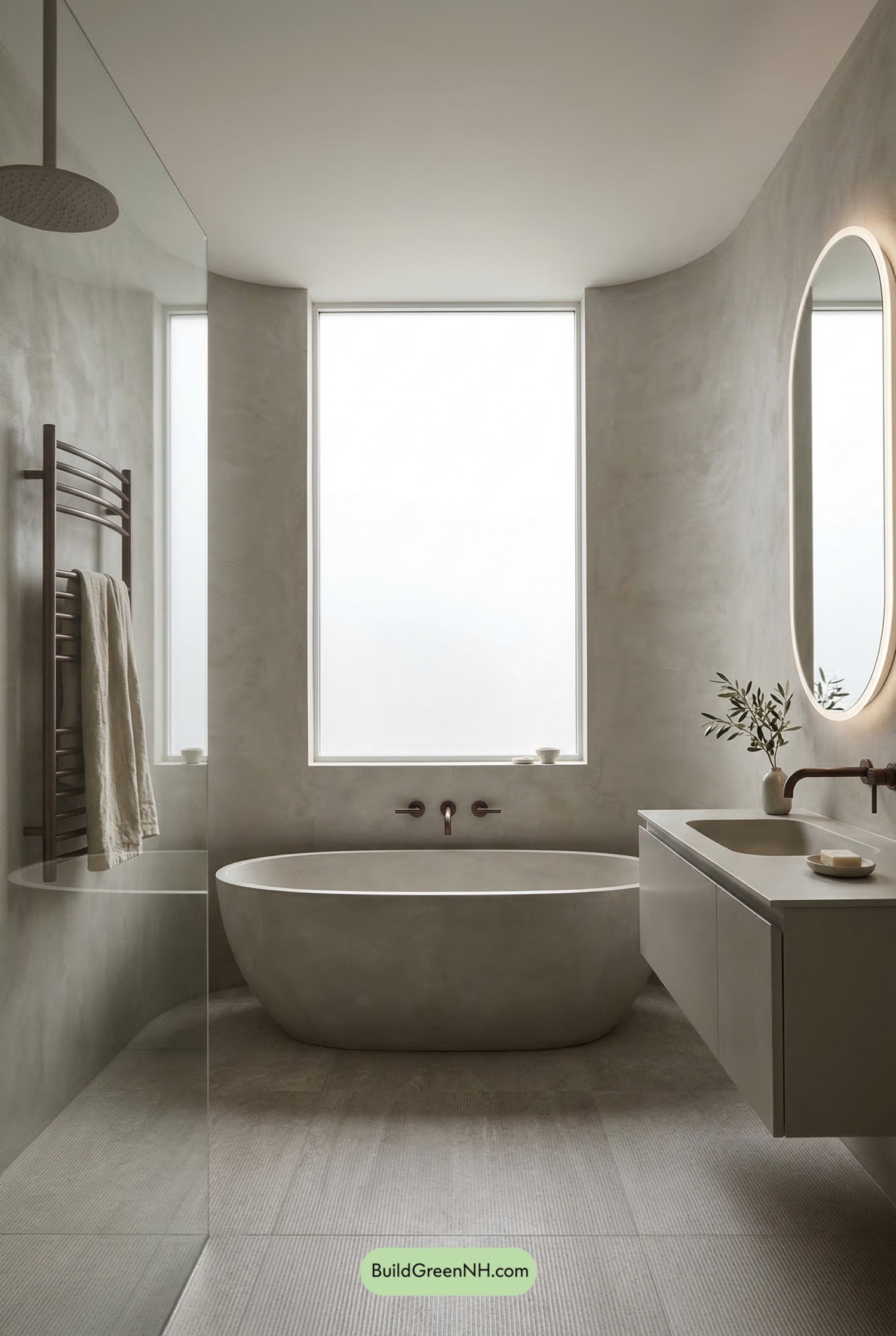 Soft Greige Sanctuary with Sculpted Curves