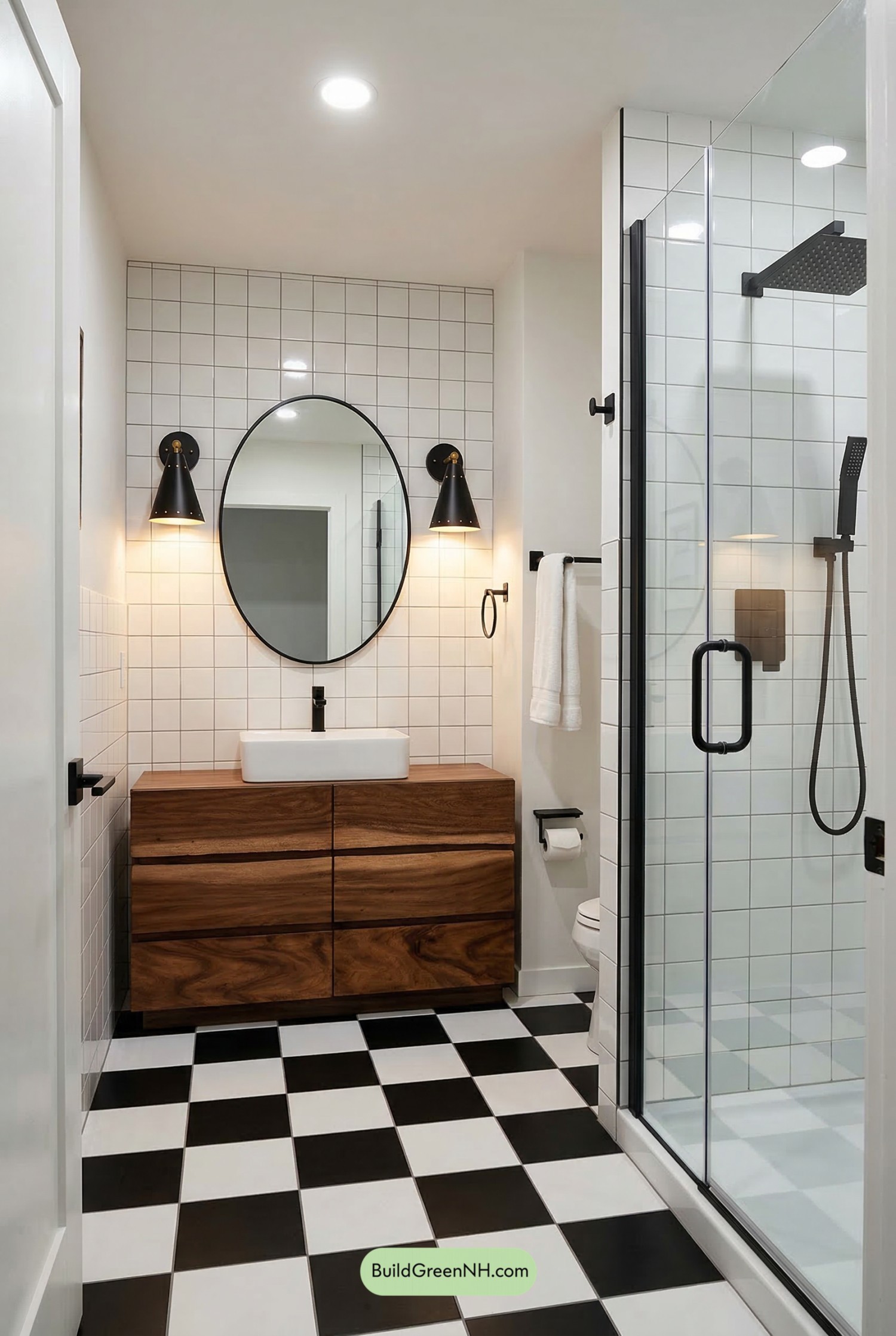 Checkerboard Cool, Walnut Warmth