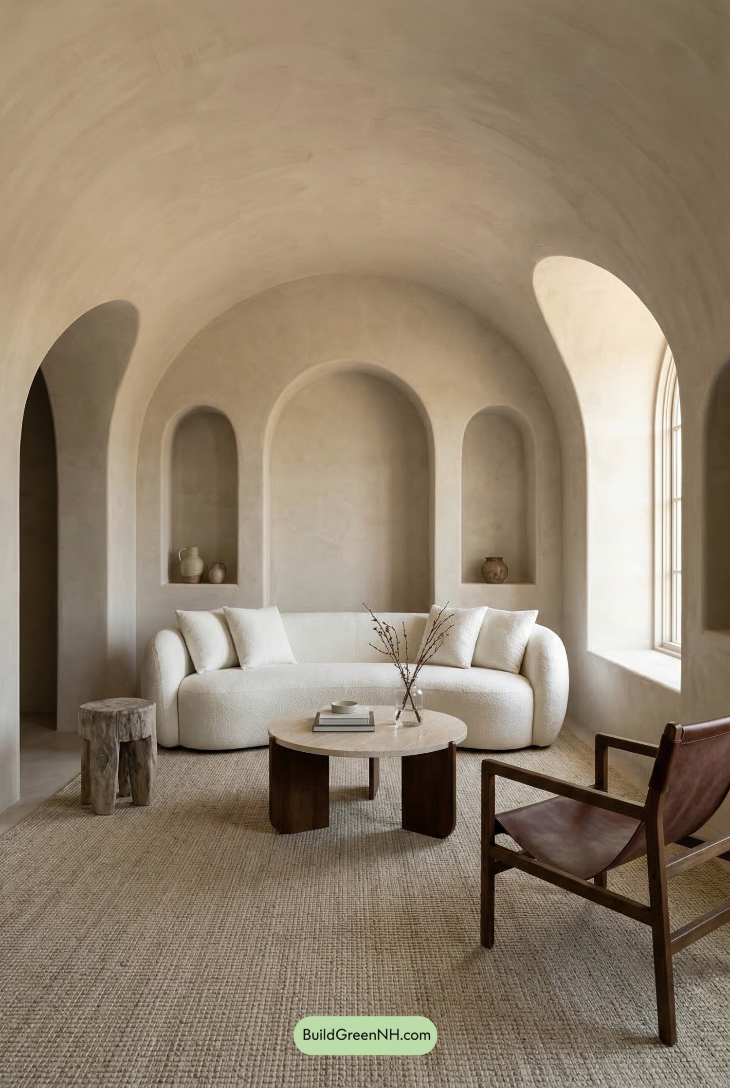 Cocooned Wabi Sabi Living Room