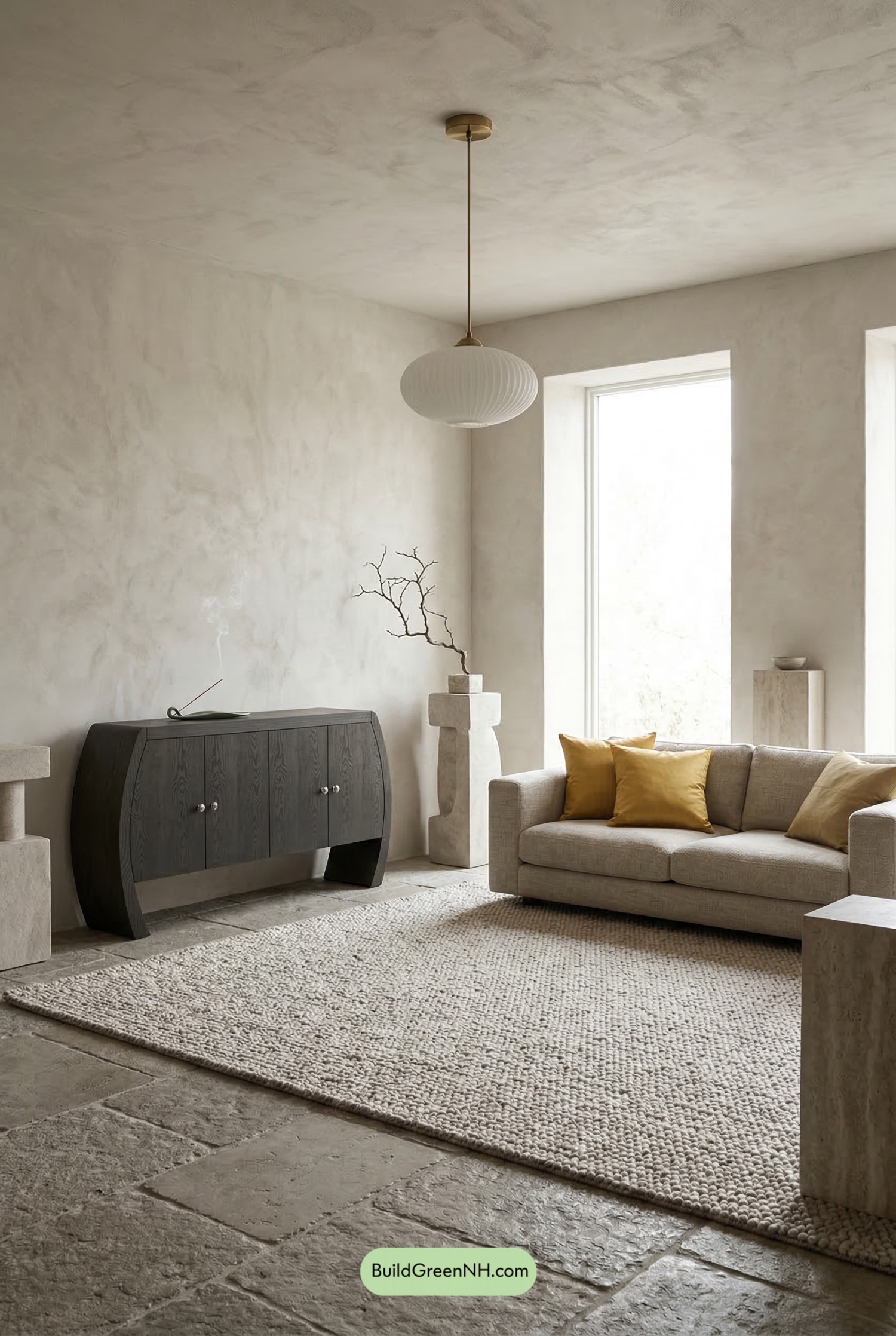 Stone and Linen Wabi Sabi Living Room