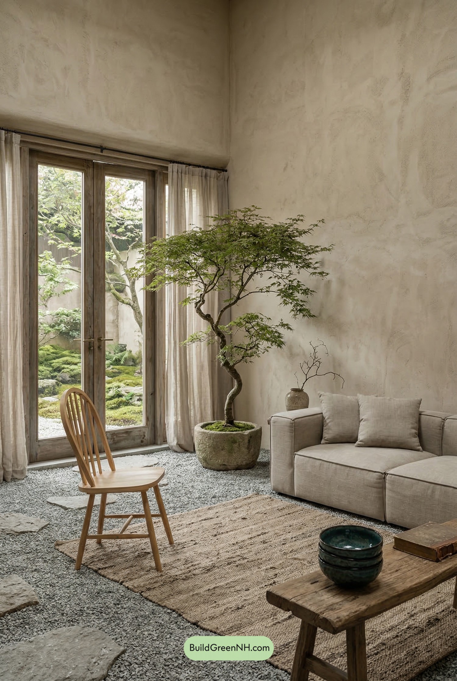 Wabi Sabi Courtyard Living Room