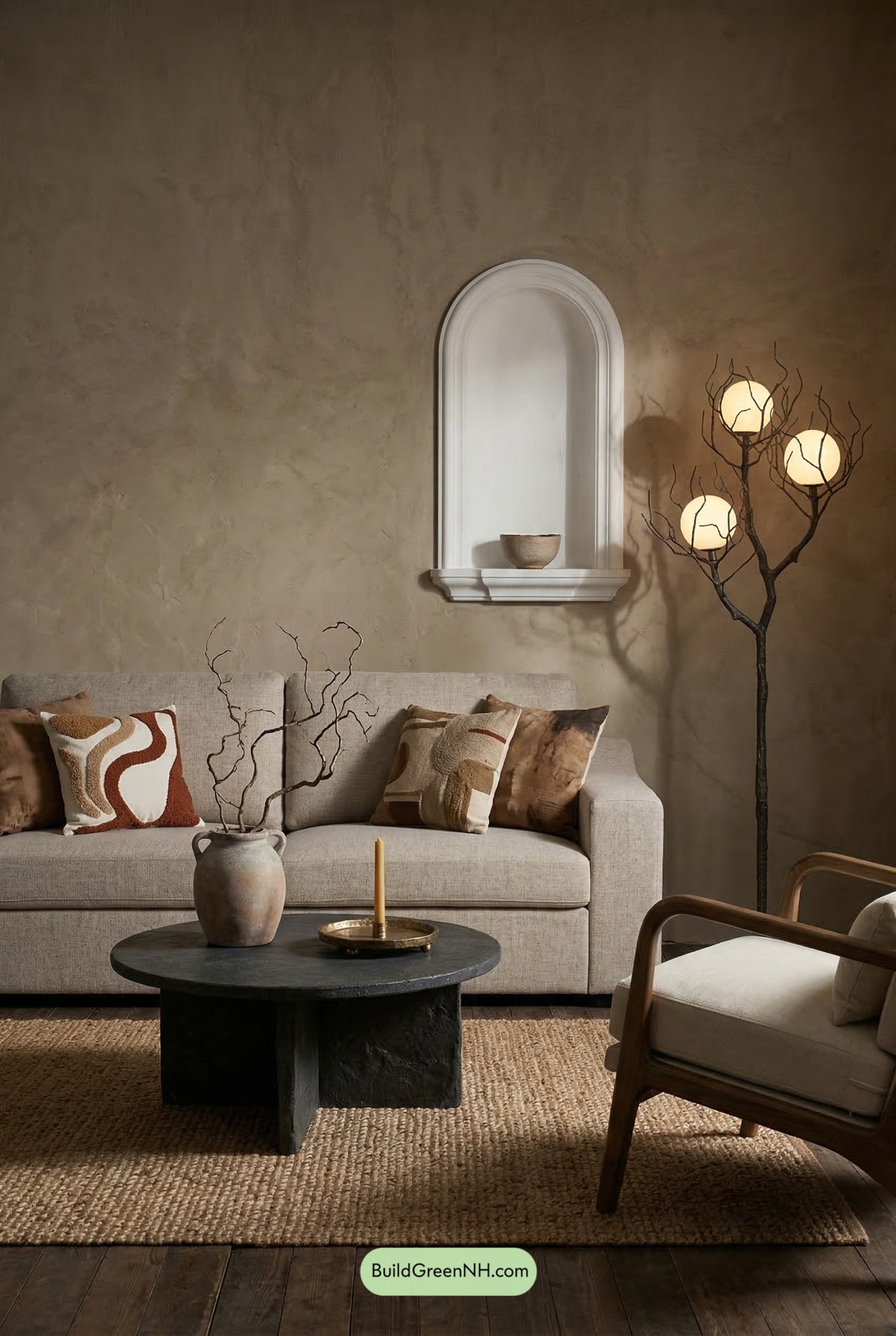 Earthy Wabi Sabi Living Room