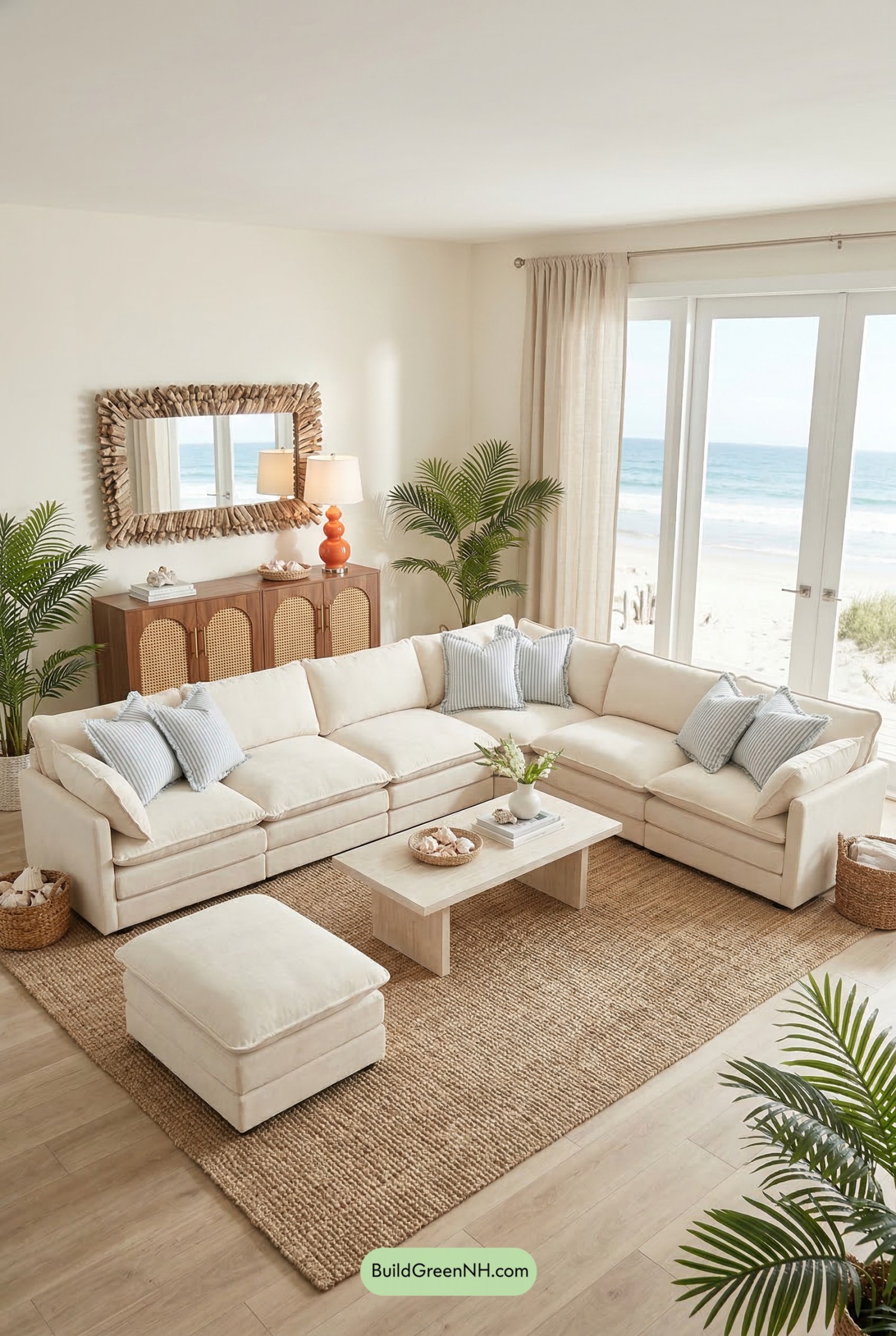 Greek Villa Coastal Living Room