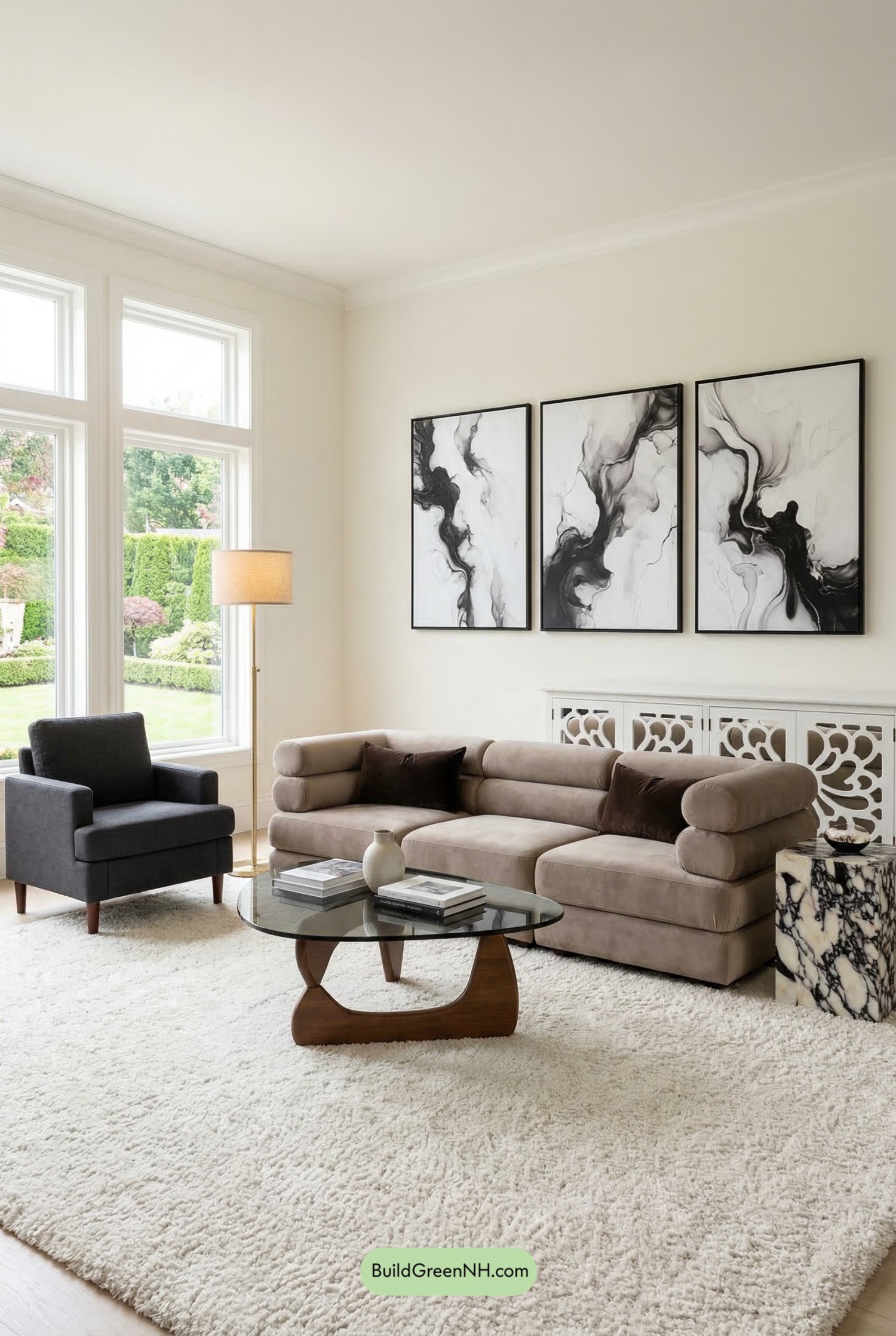 Greek Villa Modern Luxe Living Room