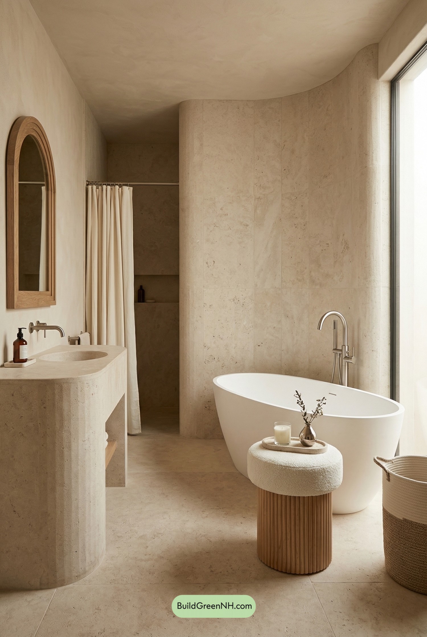 Warm Beige Scandi Spa Bathroom