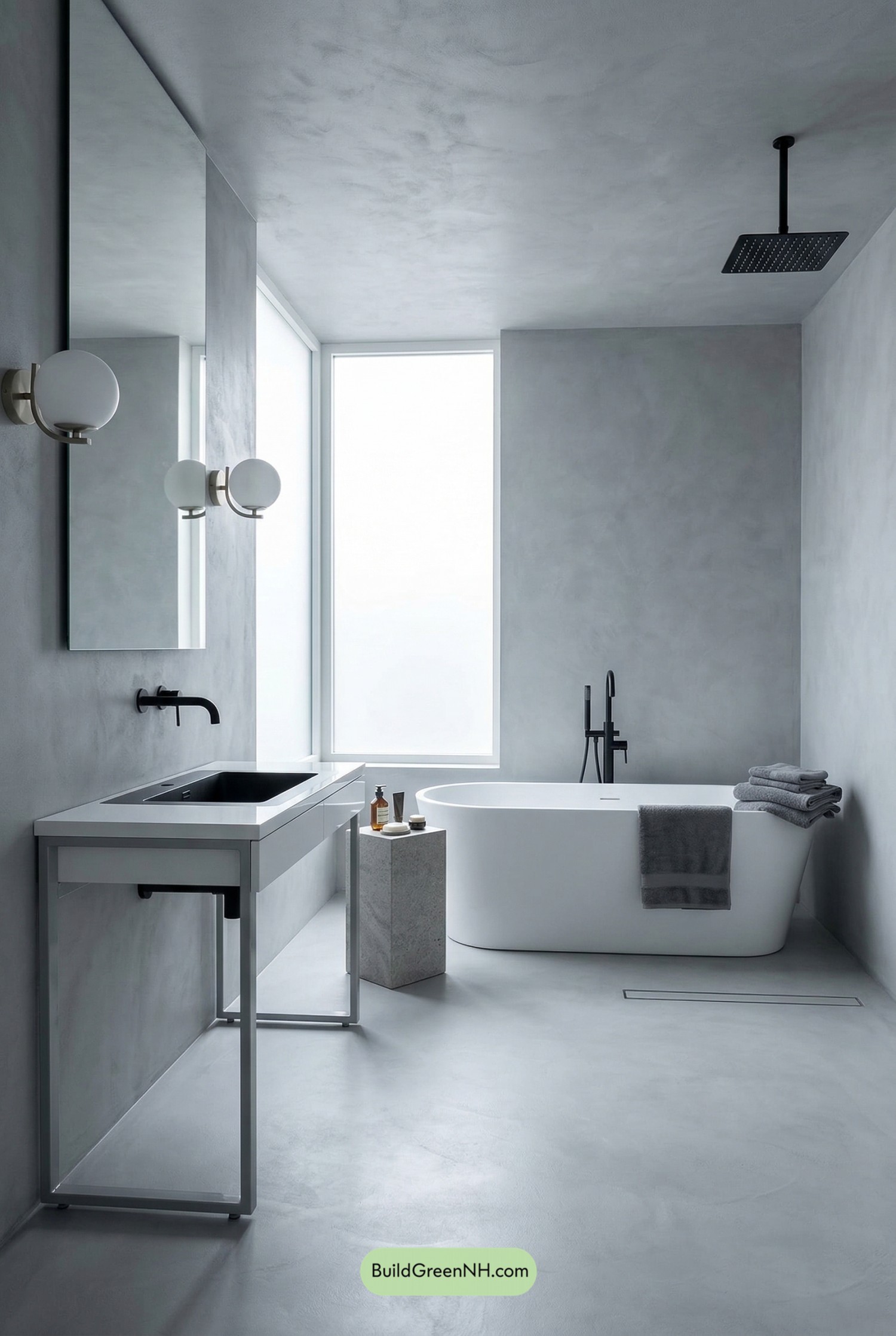 Ice-Gray Scandi Bathroom Retreat