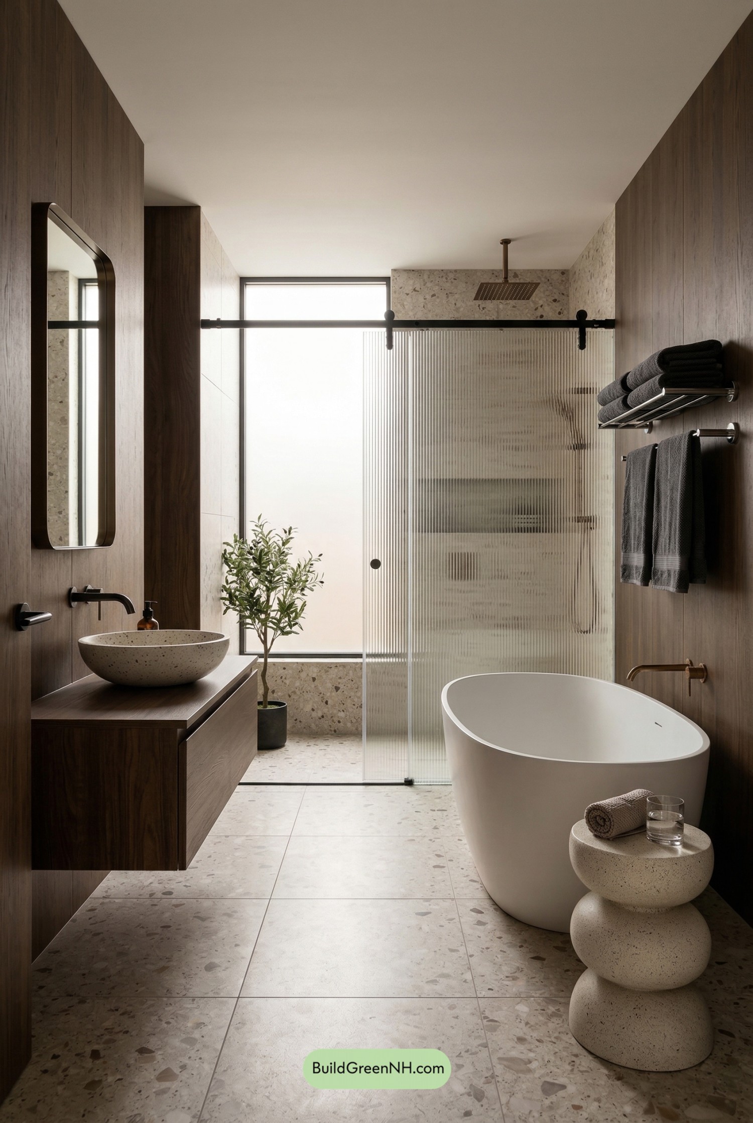 Boutique Scandi Bath in Terrazzo