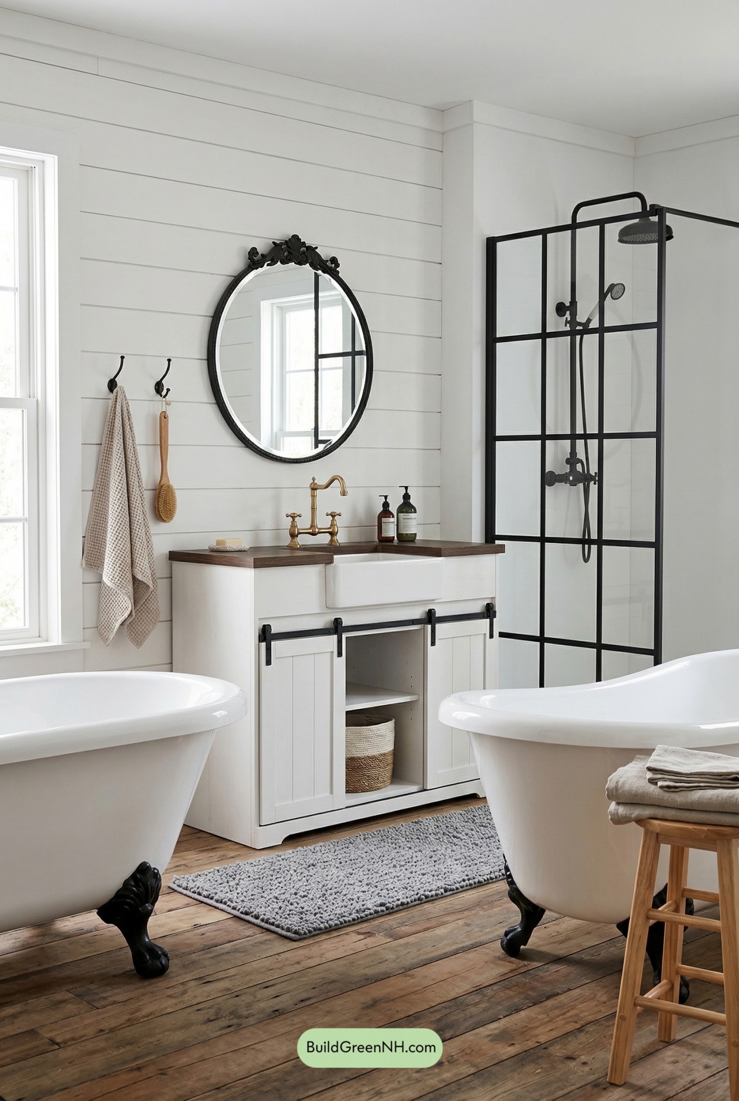 Rustic Scandi Bathroom with Cabin Charm
