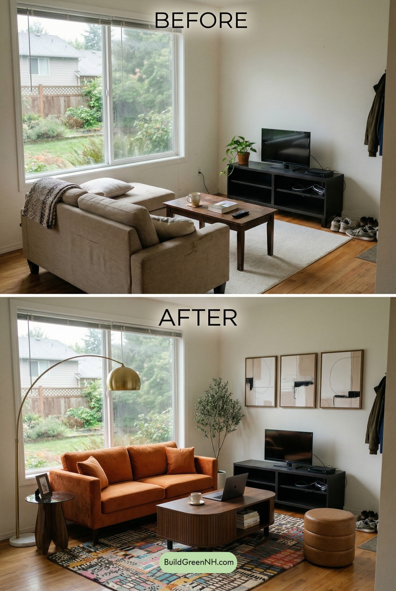 Orange Couch Steals the Spotlight