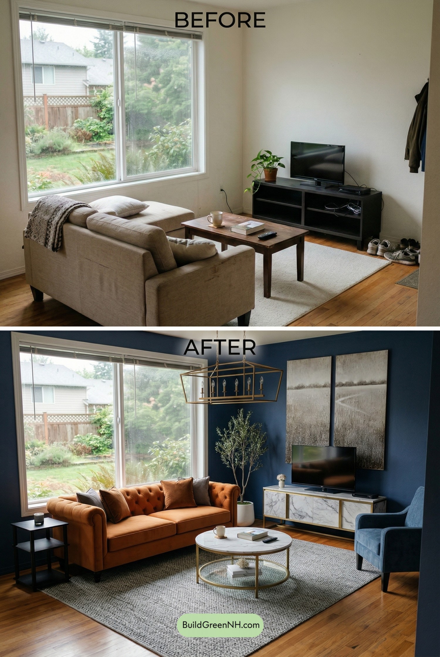 Orange Sofa Steals the Show