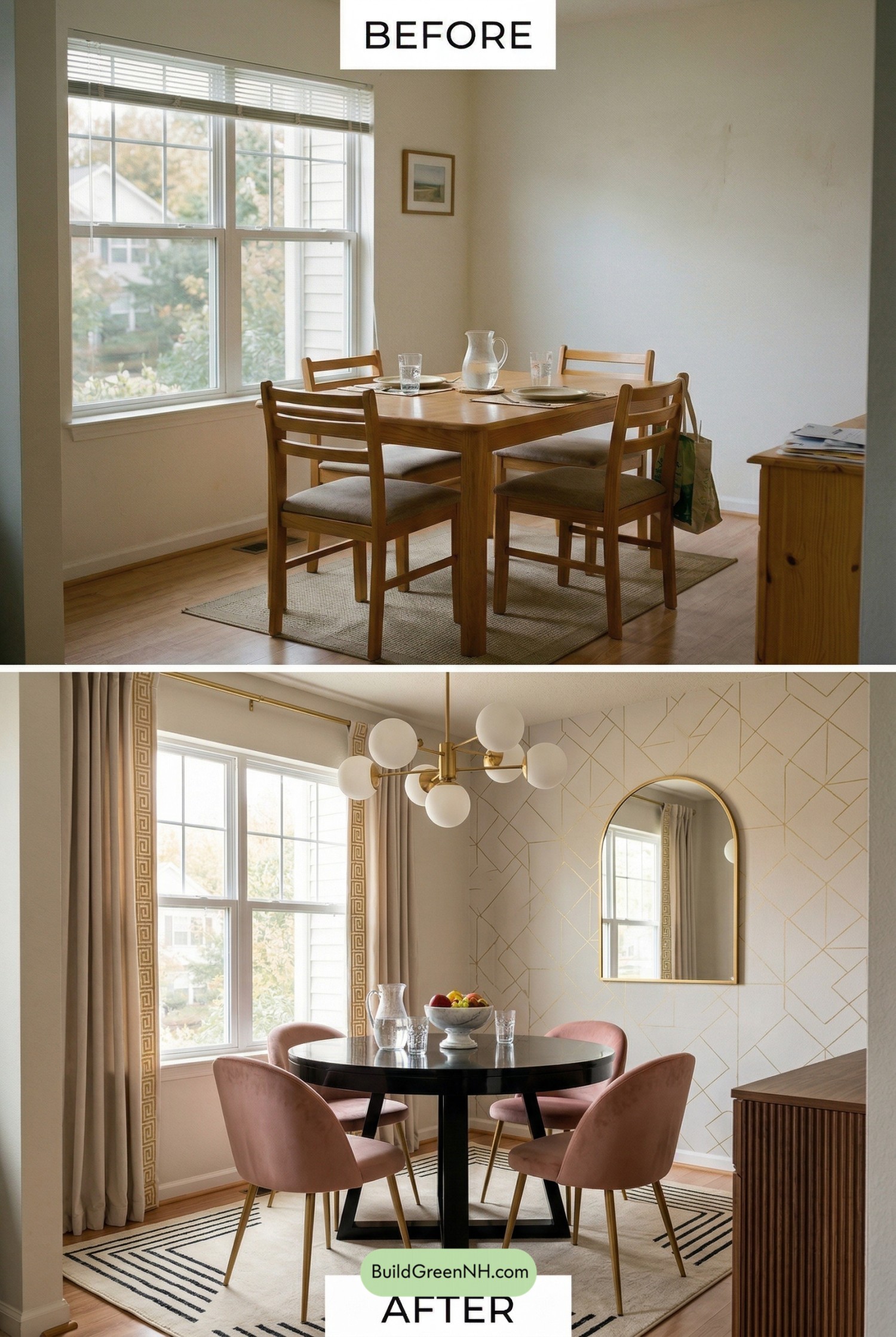 Art Deco Glow for a Small Dining Room