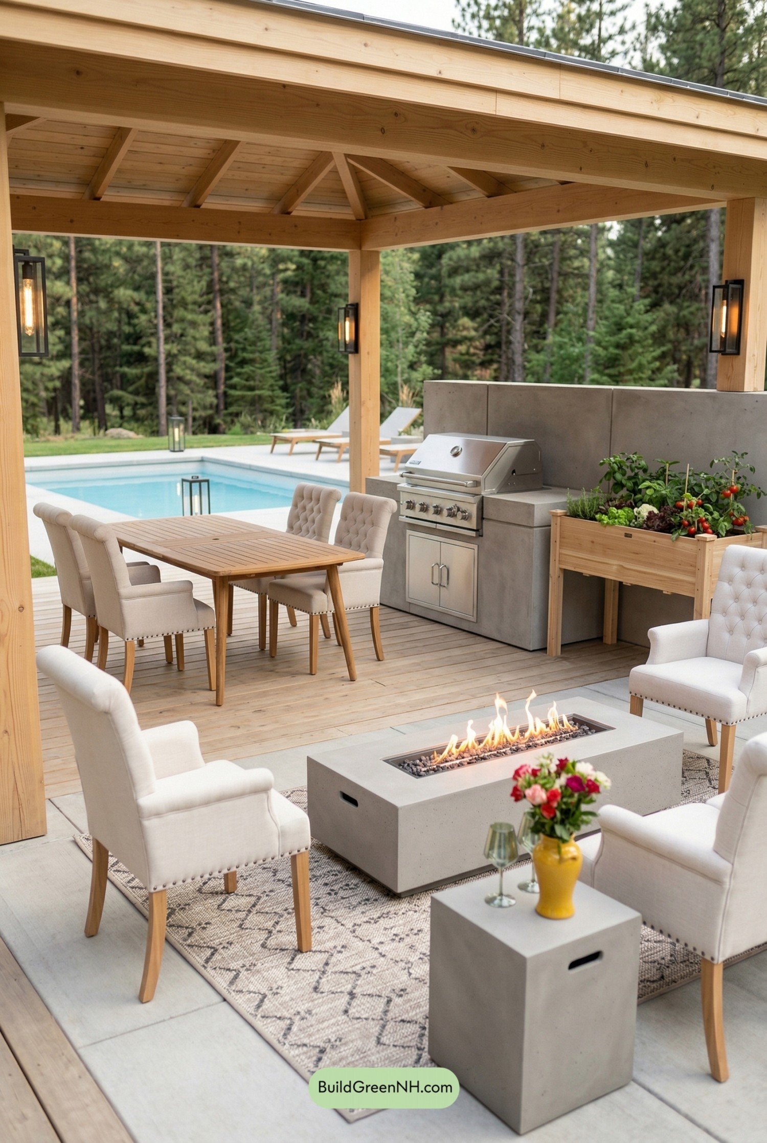 Scandinavian Gazebo with Seamless Outdoor Zones