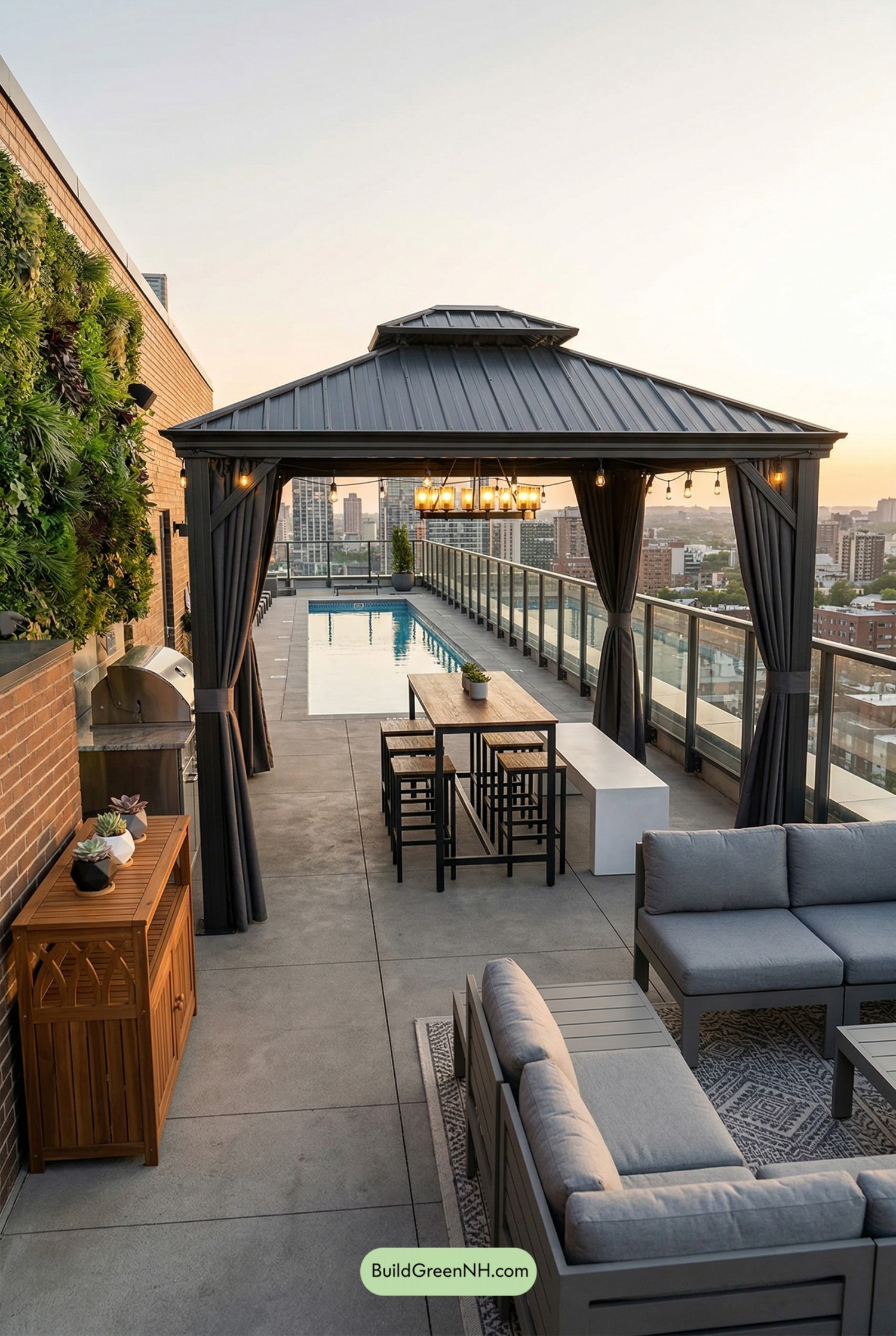 Graphite Gazebo Rooftop Retreat