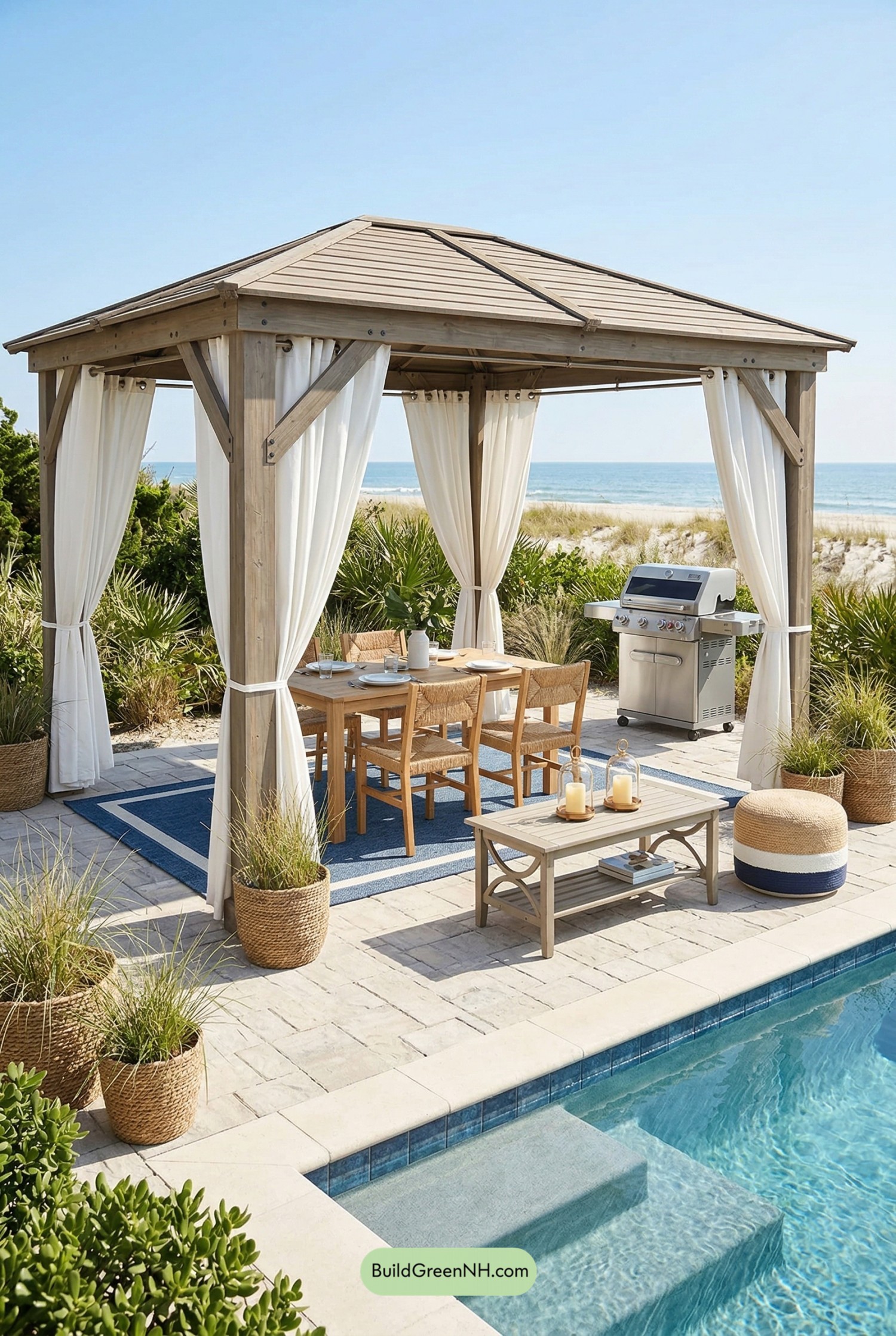 Coastal Gazebo Living by the Pool