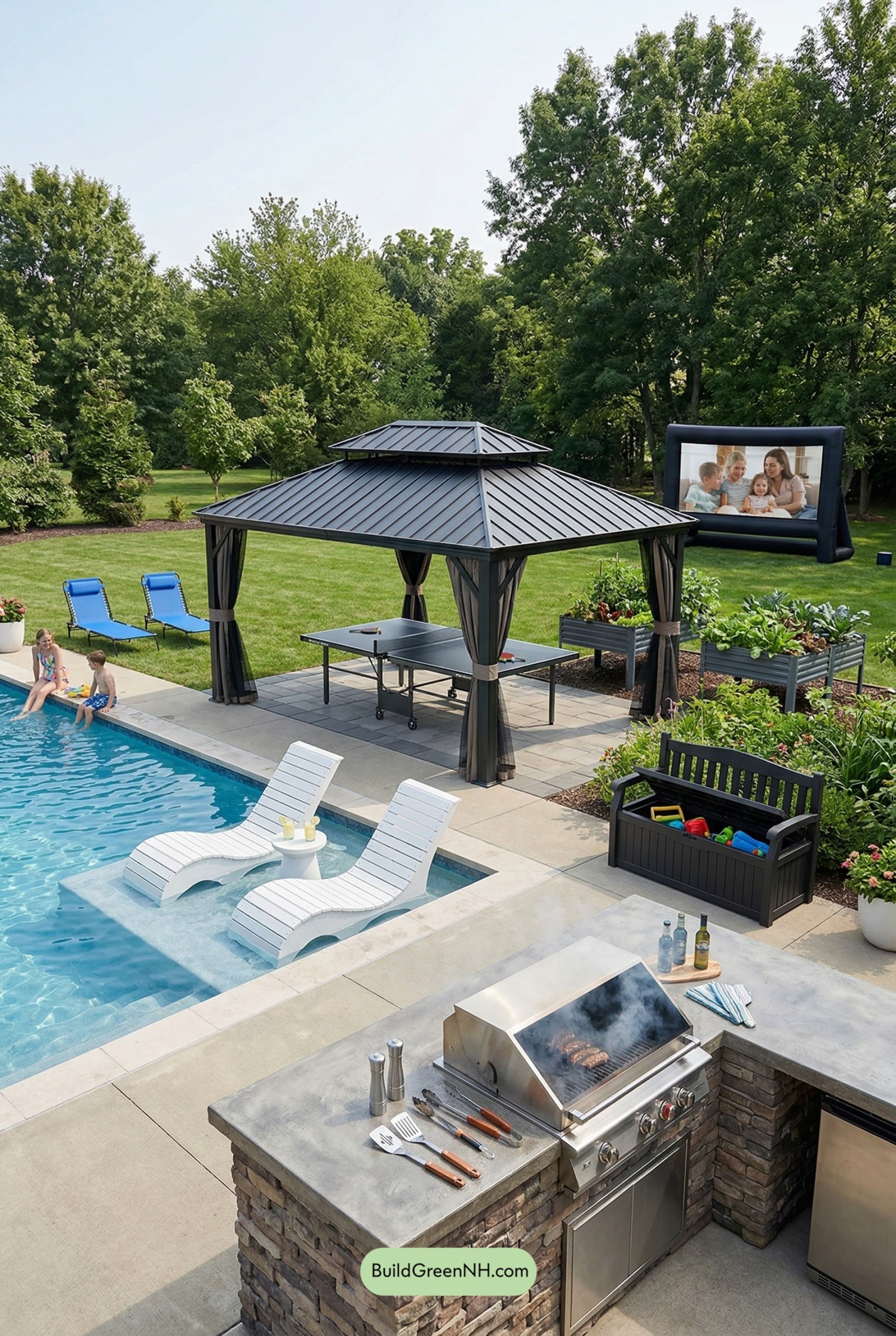 Gazebo-Centered Family Outdoor Retreat
