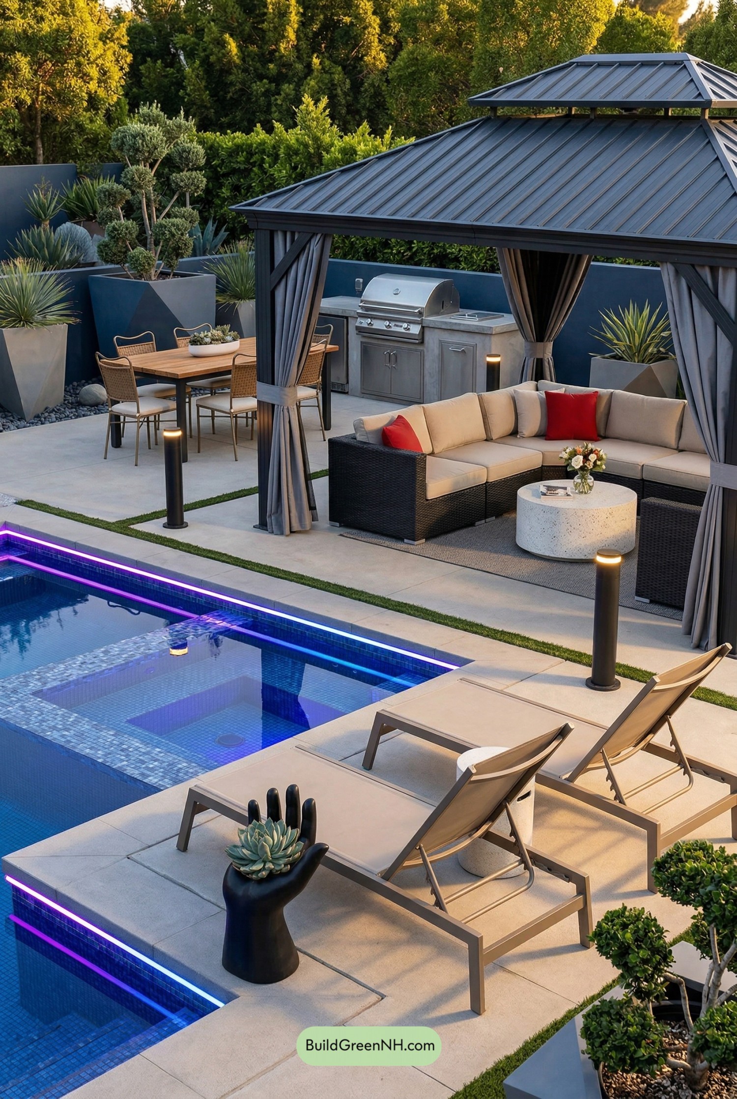 Angular Gazebo Living Zones