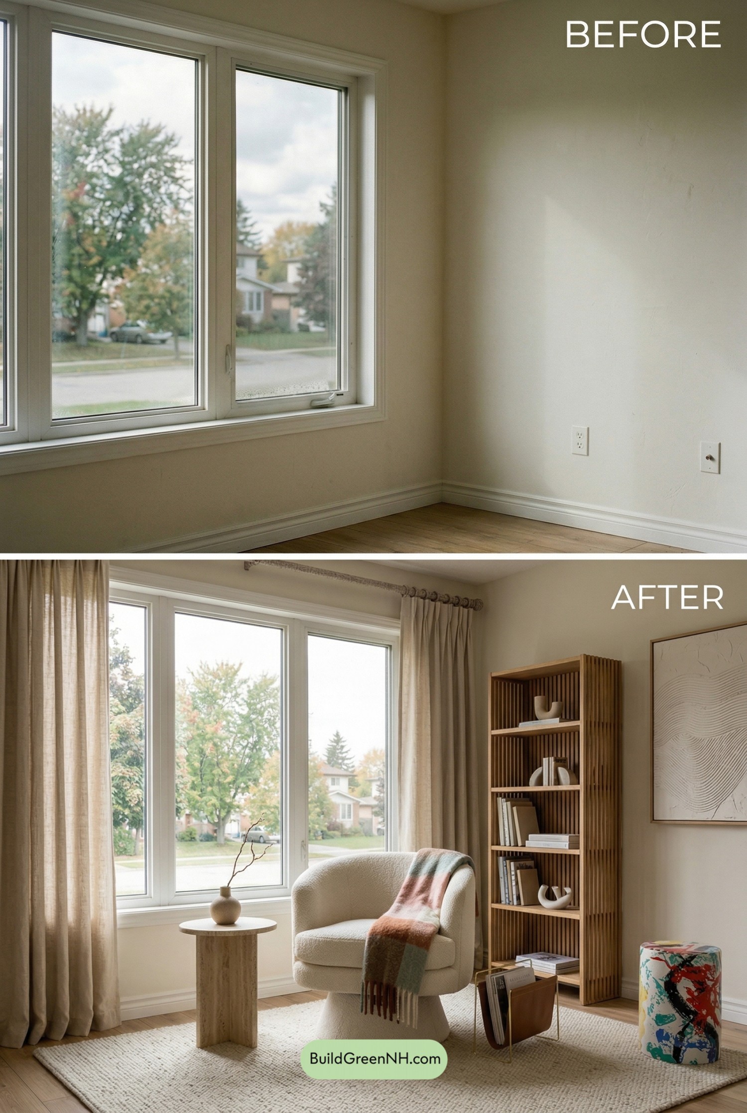 Modern Organic Bay Window Nook