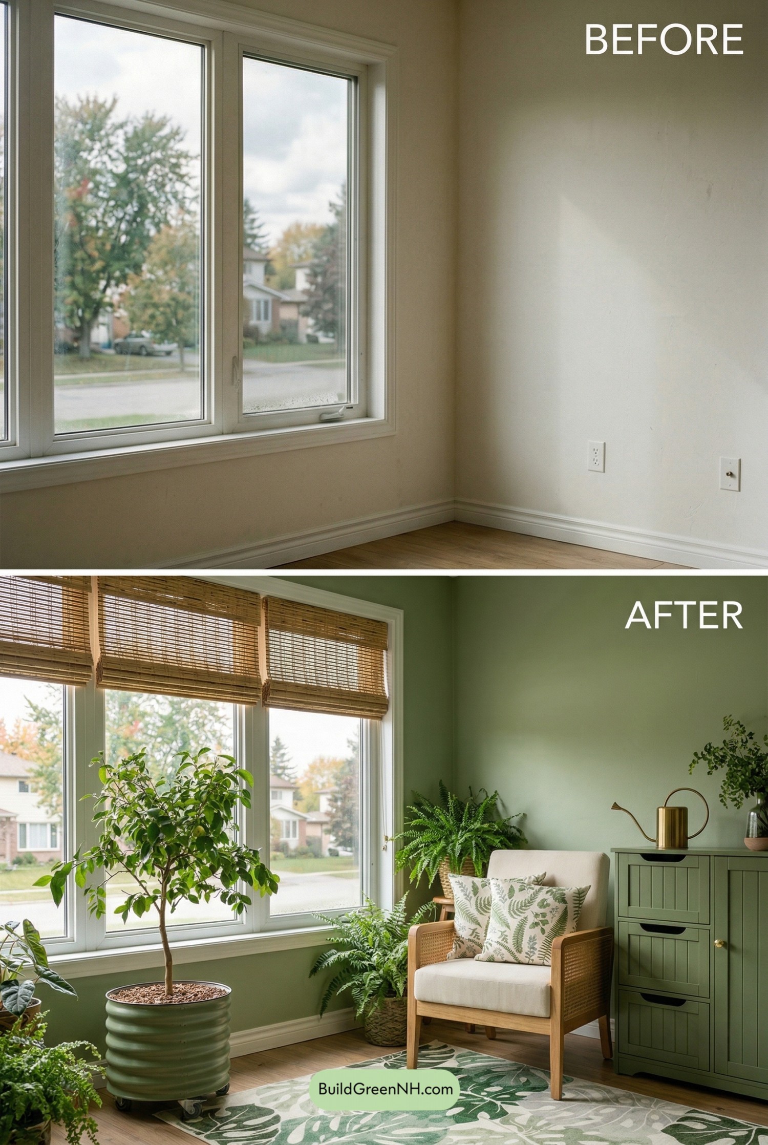 Botanical Bay Window Reading Nook