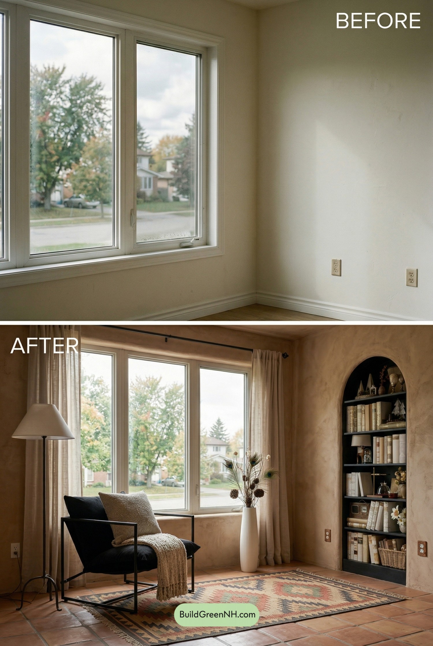Adobe Bay Window Reading Nook