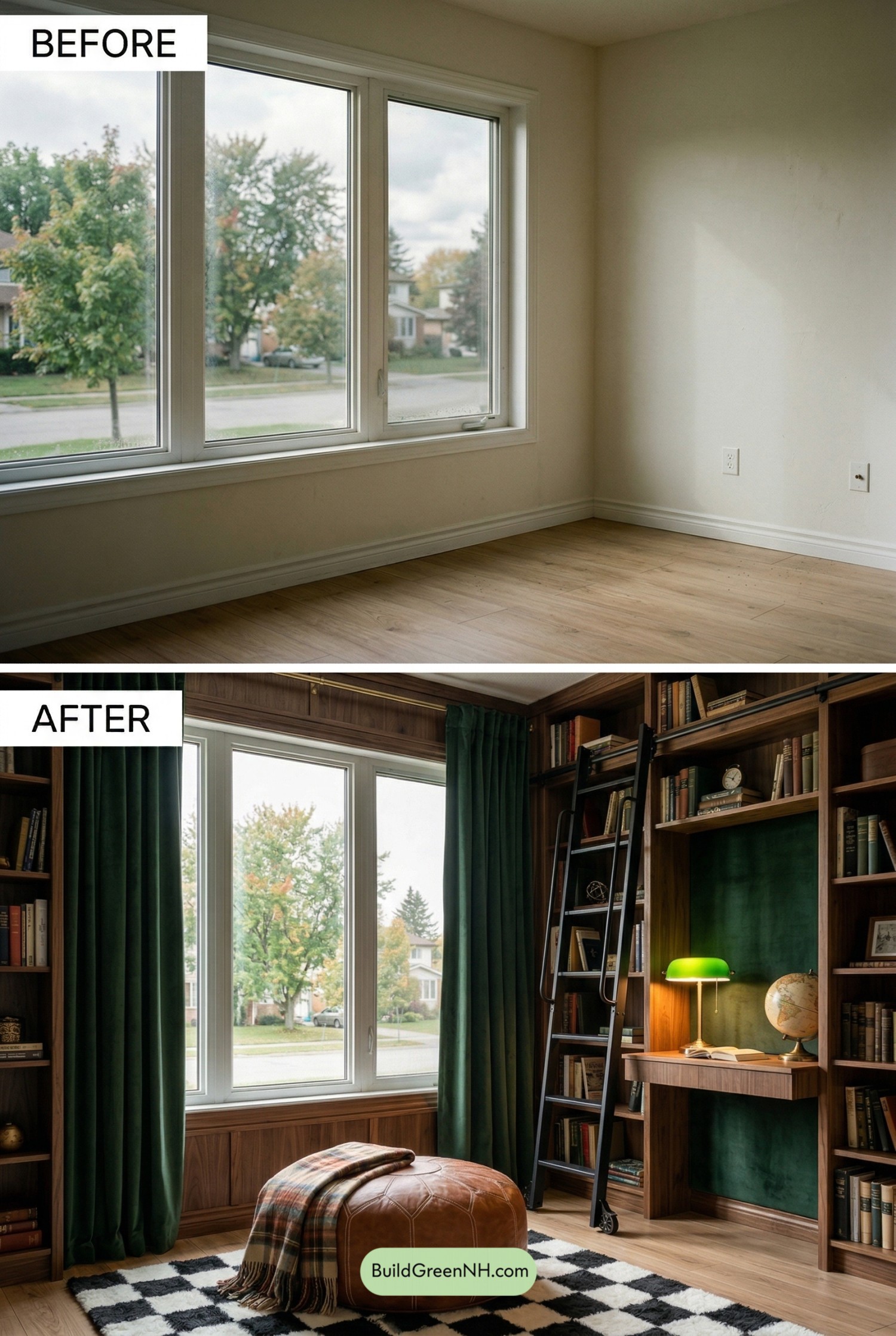 Bay Window Library Nook