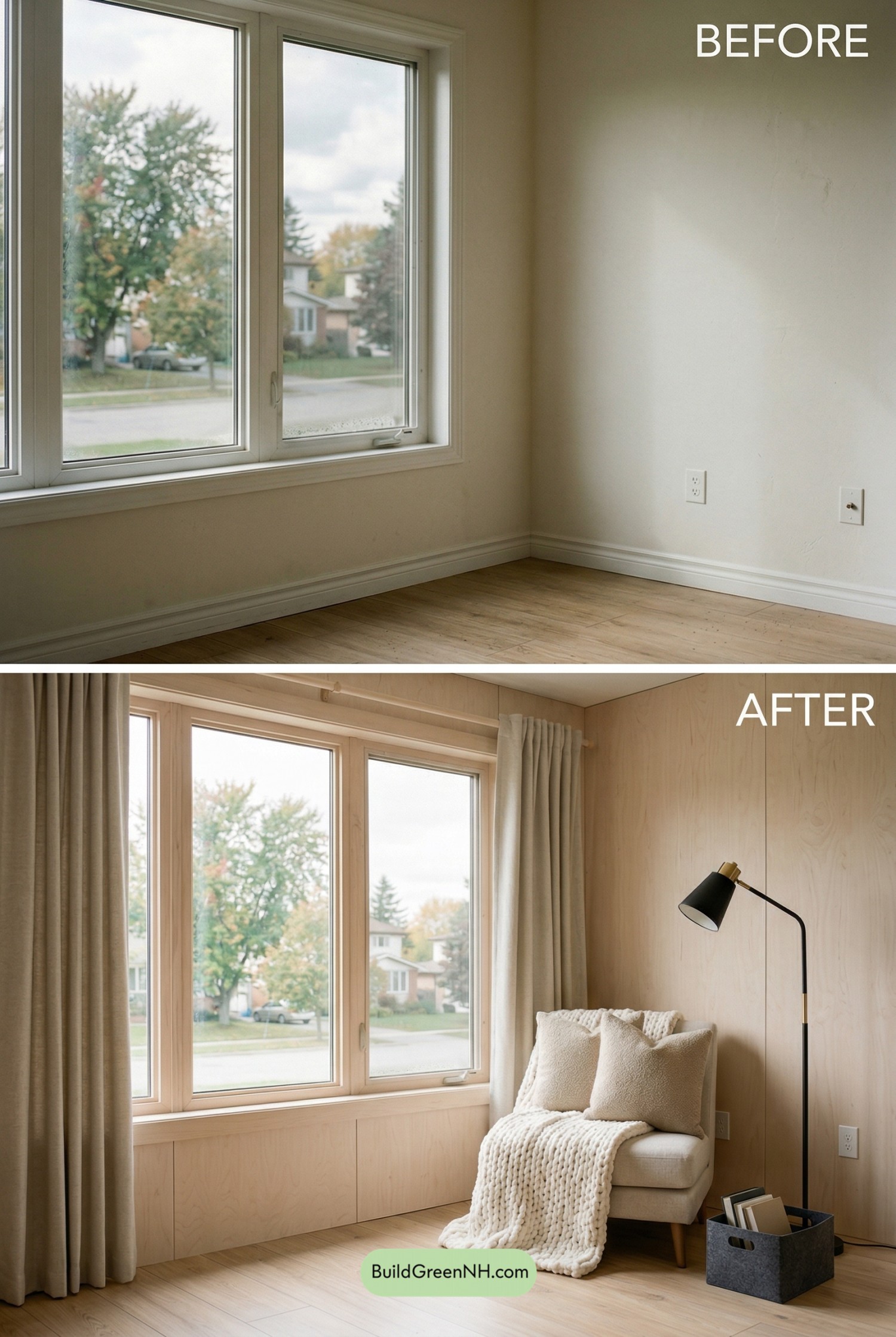 Scandinavian Bay Window Reading Nook