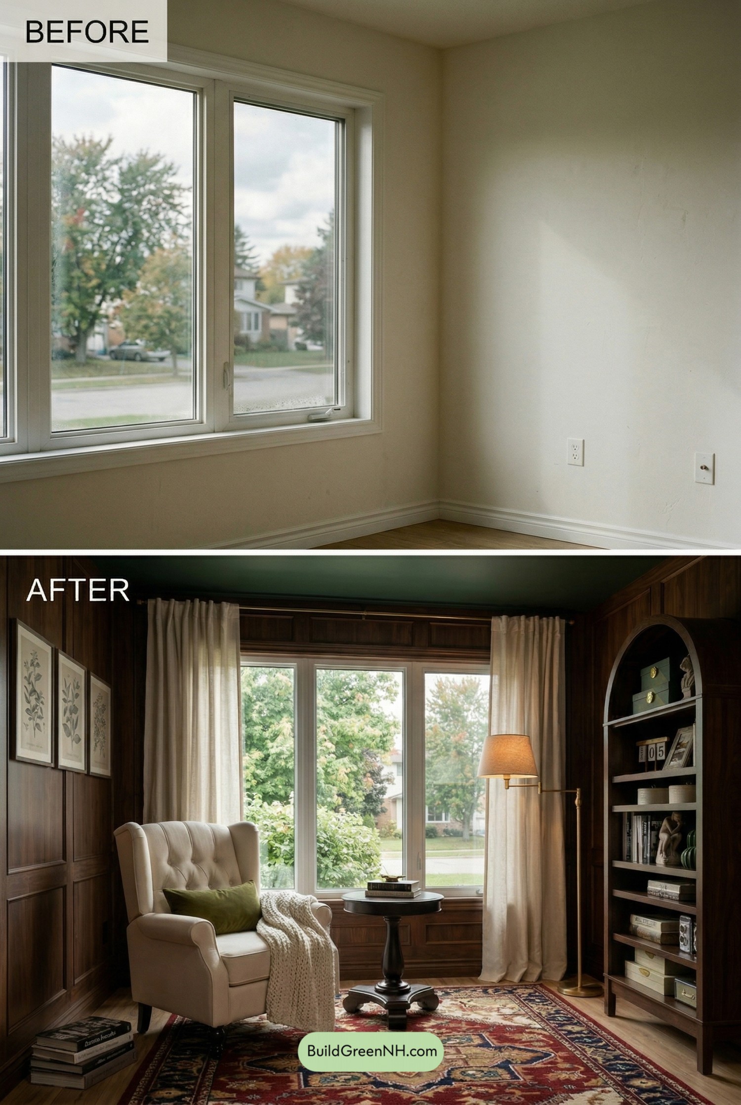 Dark Academia Bay Window Nook