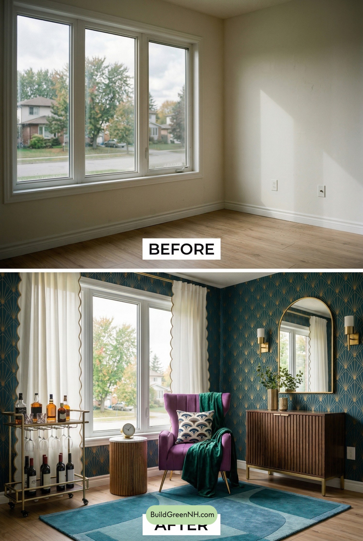 Art Deco Bay Window Reading Nook