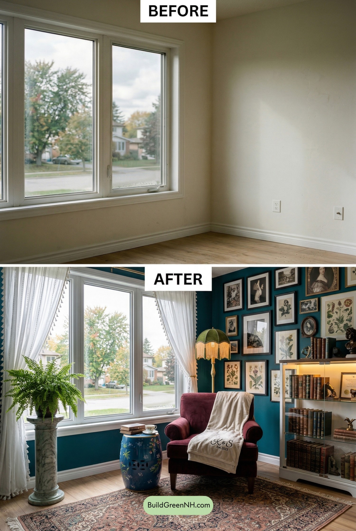 Maximalist Bay Window Reading Nook